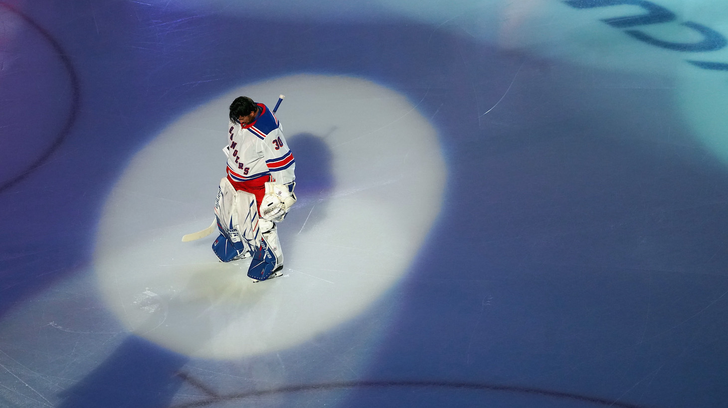 TORONTO, ONTARIO - AUGUST 01: Henrik Lundqvist #30 of the New York Rangers prepares to start in the nets against the Carolina Hurricanes in Game One of the Eastern Conference Qualification Round prior to the 2020 NHL Stanley Cup Playoffs at Scotiabank Arena on August 1, 2020 in Toronto, Ontario, Canada. (Photo by Andre Ringuette/Getty Images)