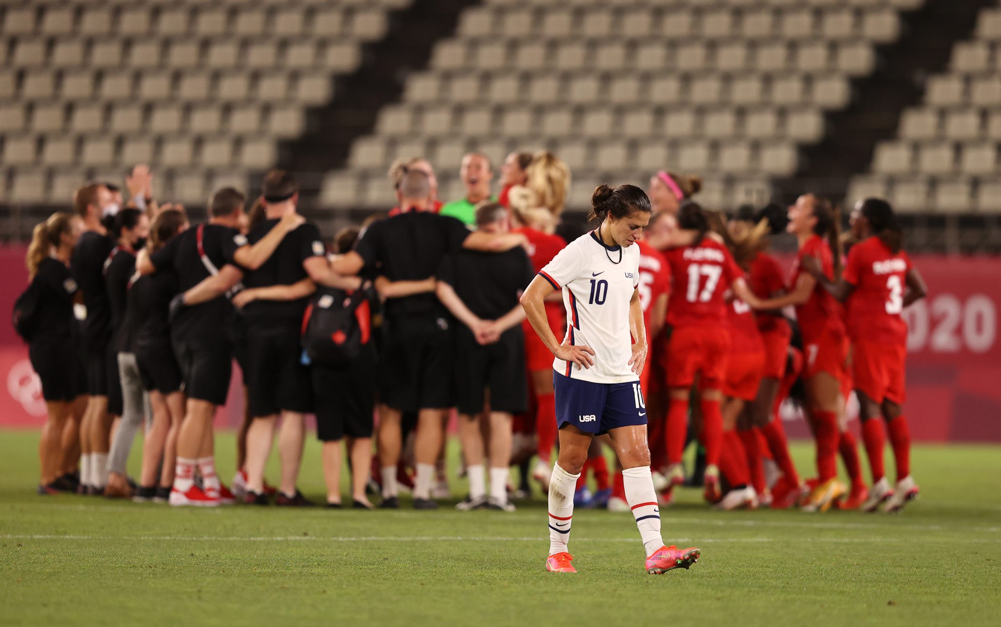 Carli Lloyd looks dejected