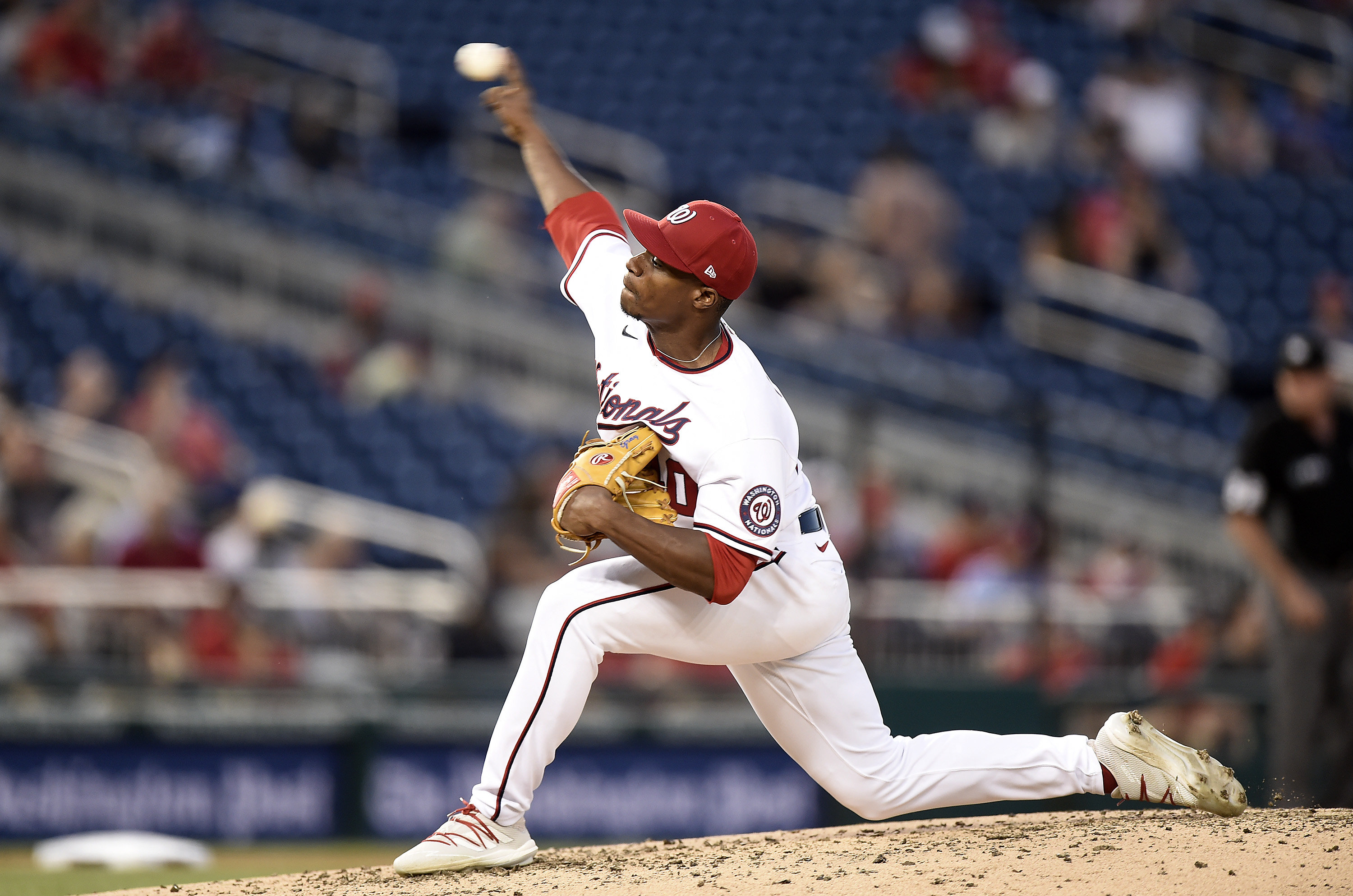 Josiah Gray of the Washington Nationals pitches in the fifth inning against the Philadelphia Phillies.