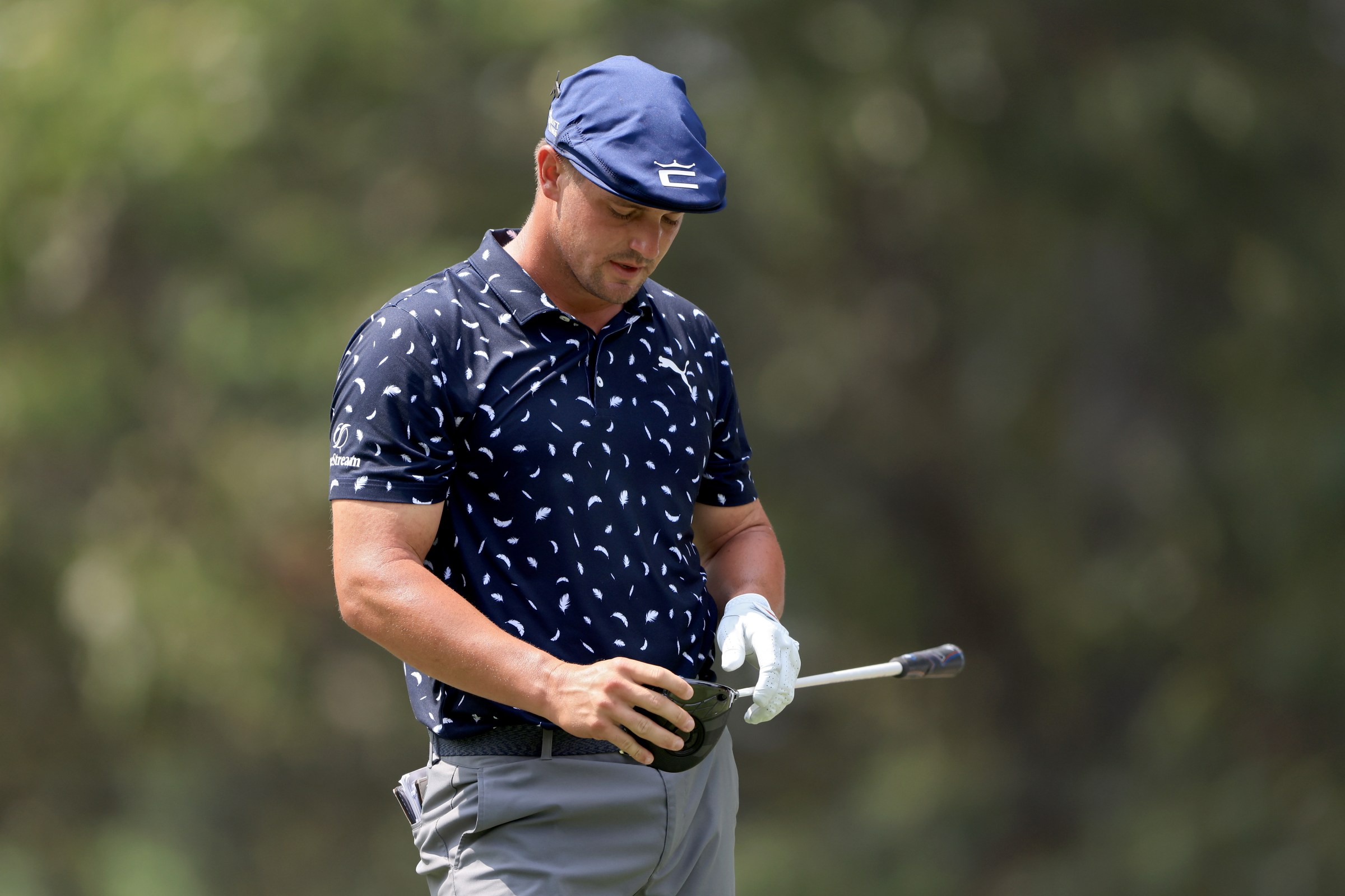 Bryson DeChambeau looks bummed during his big Sunday collapse.