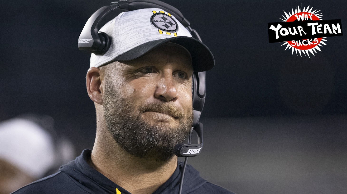 PHILADELPHIA, PA - AUGUST 12: Ben Roethlisberger #7 of the Pittsburgh Steelers looks on against the Philadelphia Eagles during the preseason game at Lincoln Financial Field on August 12, 2021 in Philadelphia, Pennsylvania. (Photo by Mitchell Leff/Getty Images)