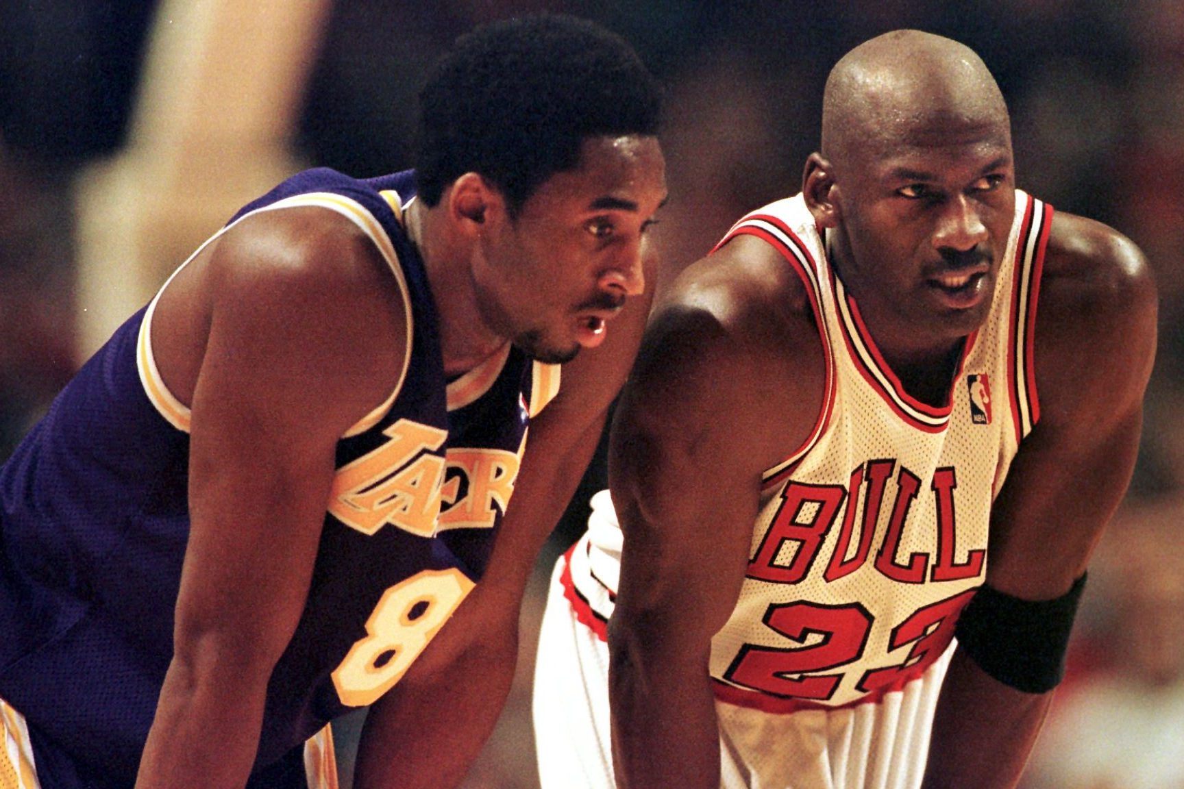 Kobe Bryant (L) and Michael Jordan (R)