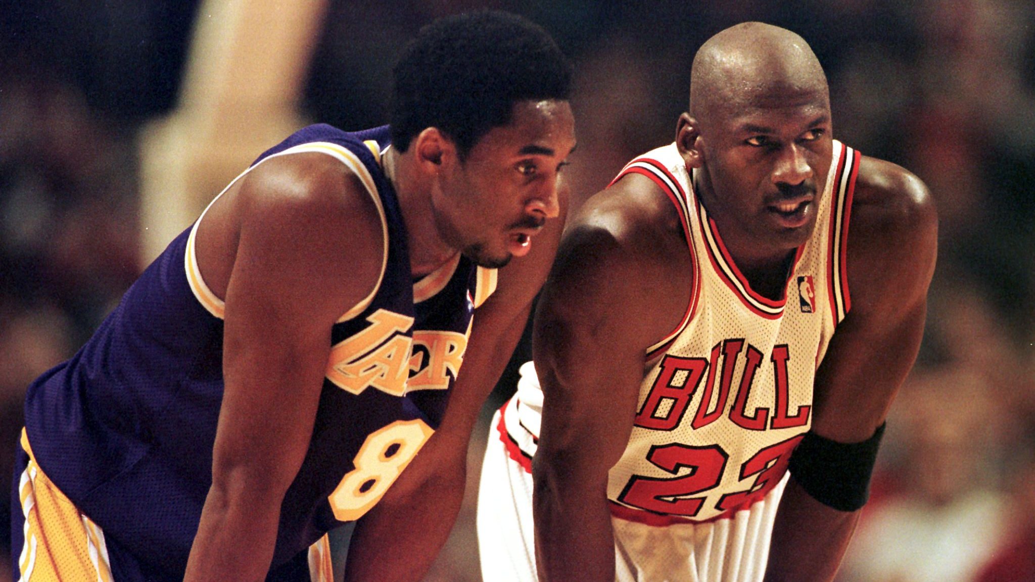 Kobe Bryant (L) and Michael Jordan (R)
