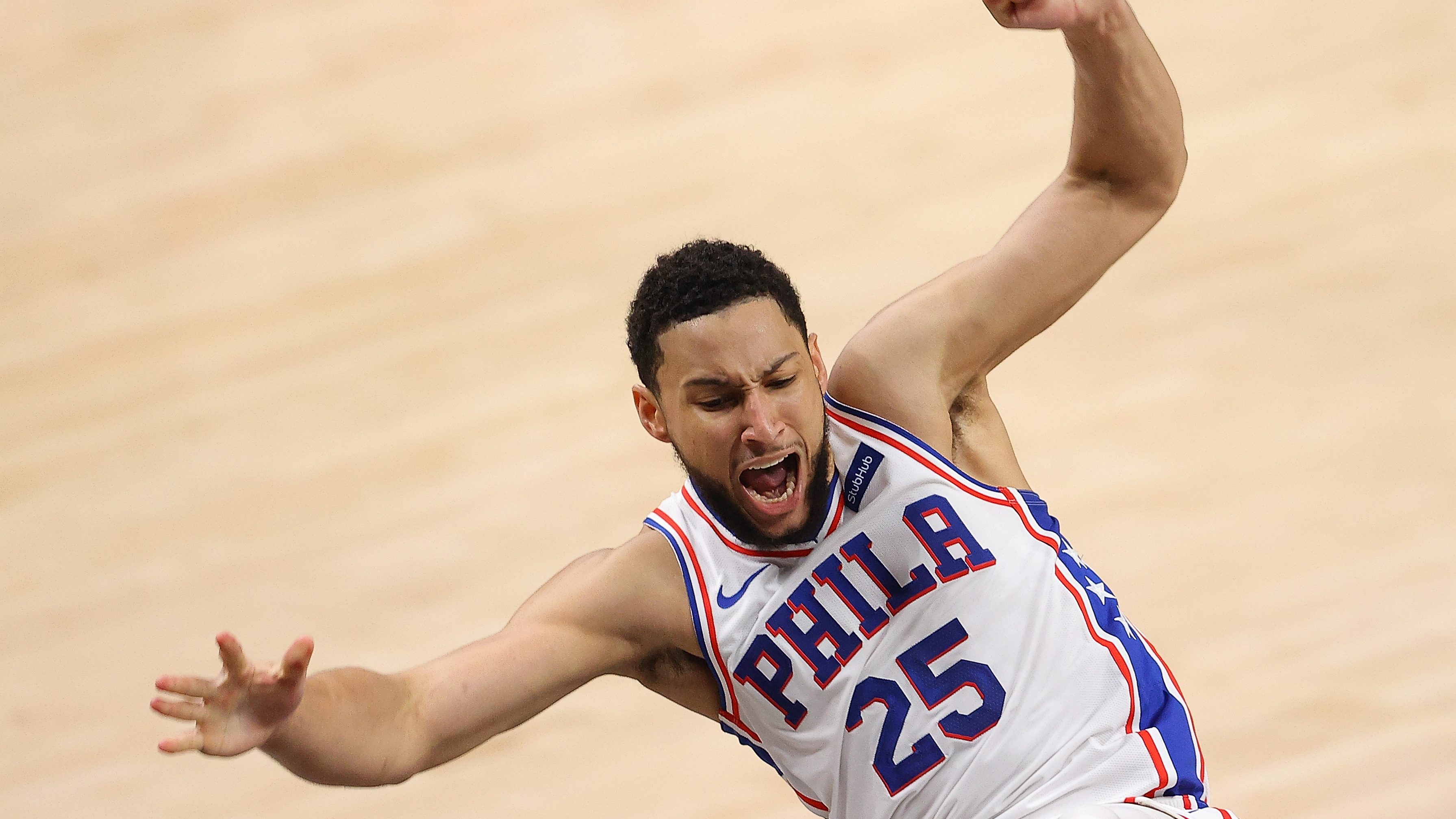 Ben Simmons, Philadelphia 76ers, flails weirdly