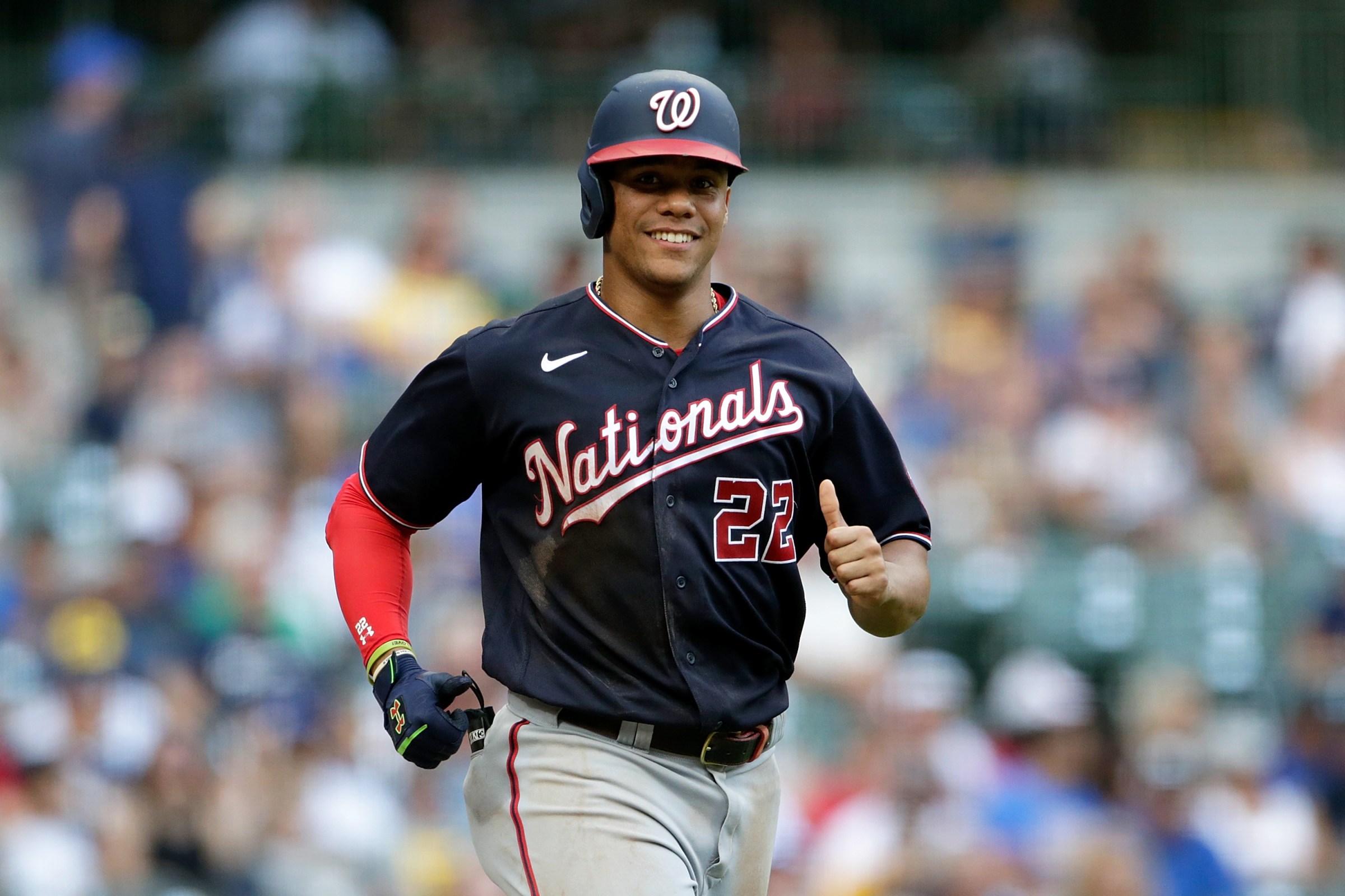 Juan Soto gives the thumbs-up are another intentional walk.