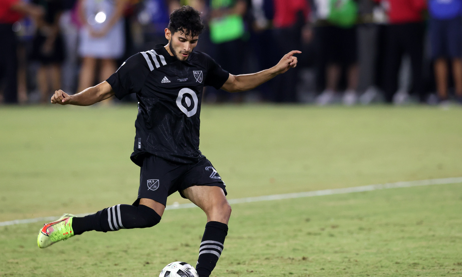 LOS ANGELES, CALIFORNIA - AUGUST 25: Ricardo Pepi #24 of the MLS All-Stars scores in the shootout win against the Liga MX All-Stars during the 2021 MLS All-Star game at Banc of California Stadium on August 25, 2021 in Los Angeles, California. (Photo by Ronald Martinez/Getty Images)