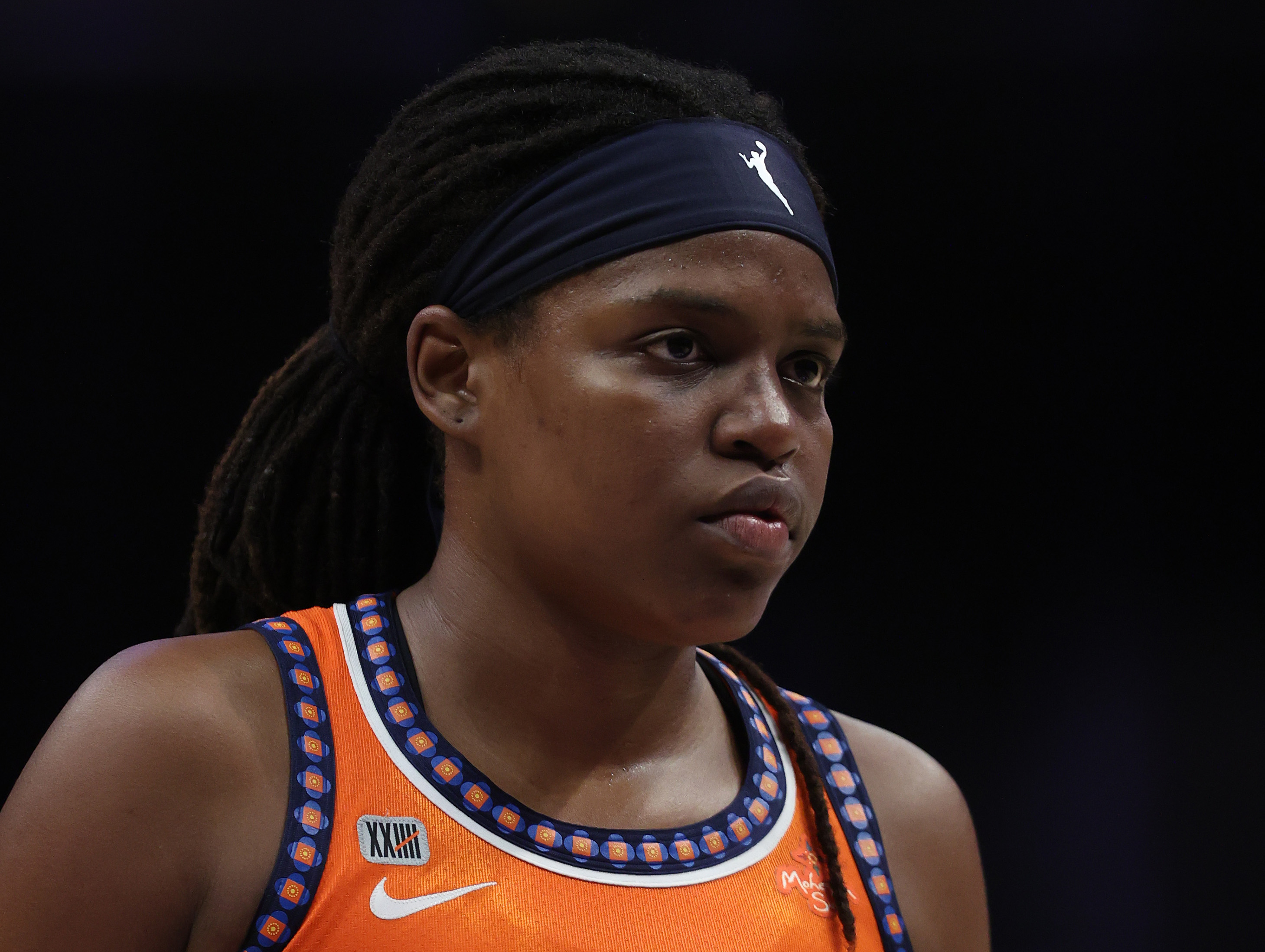 Jonquel Jones #35 of the Connecticut Sun in the second quarter at Staples Center on September 09, 2021 in Los Angeles, California.