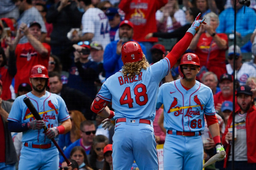 The Cardinals do some celebrating.