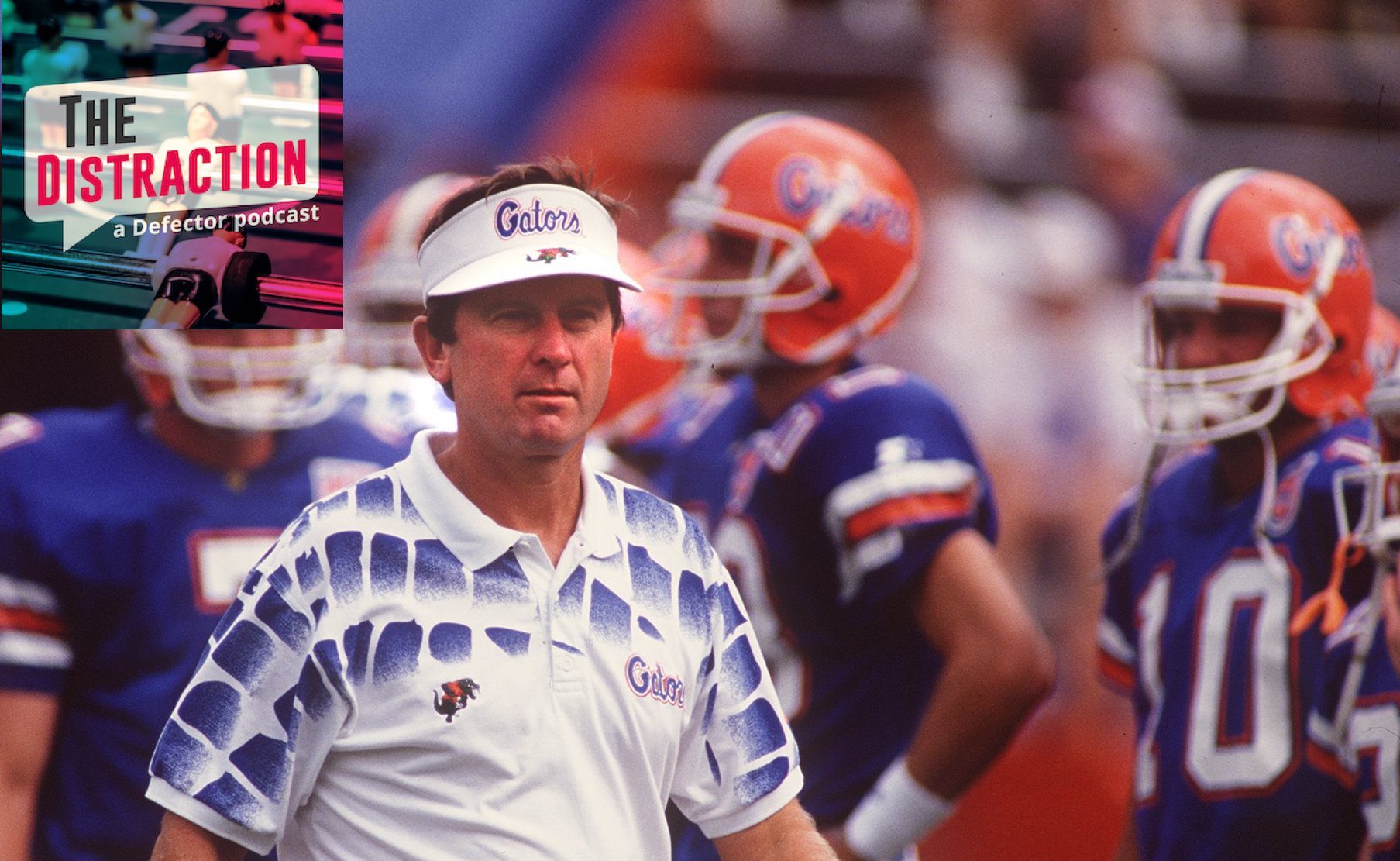 Steve Spurrier on the sidelines during a 1994 game in which his Florida Gators beat Kentucky by nearly 70 points.