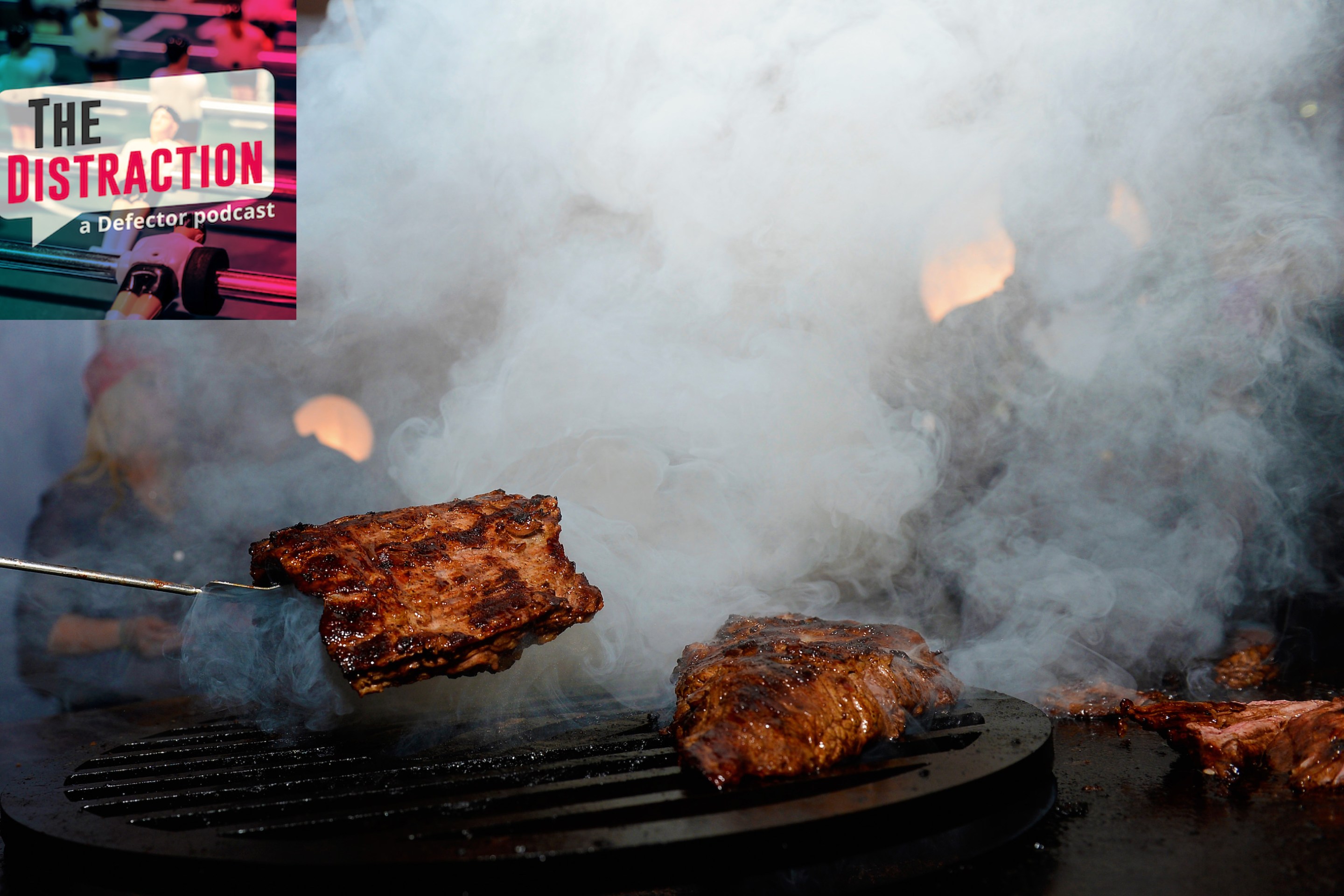 Steaks on a grill at the Las Vegas Food And Wine Festival, in the before times.