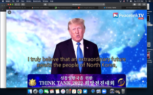 Donald Trump making an address to the late Rev. Sun-Myung Moon's Unification Church.