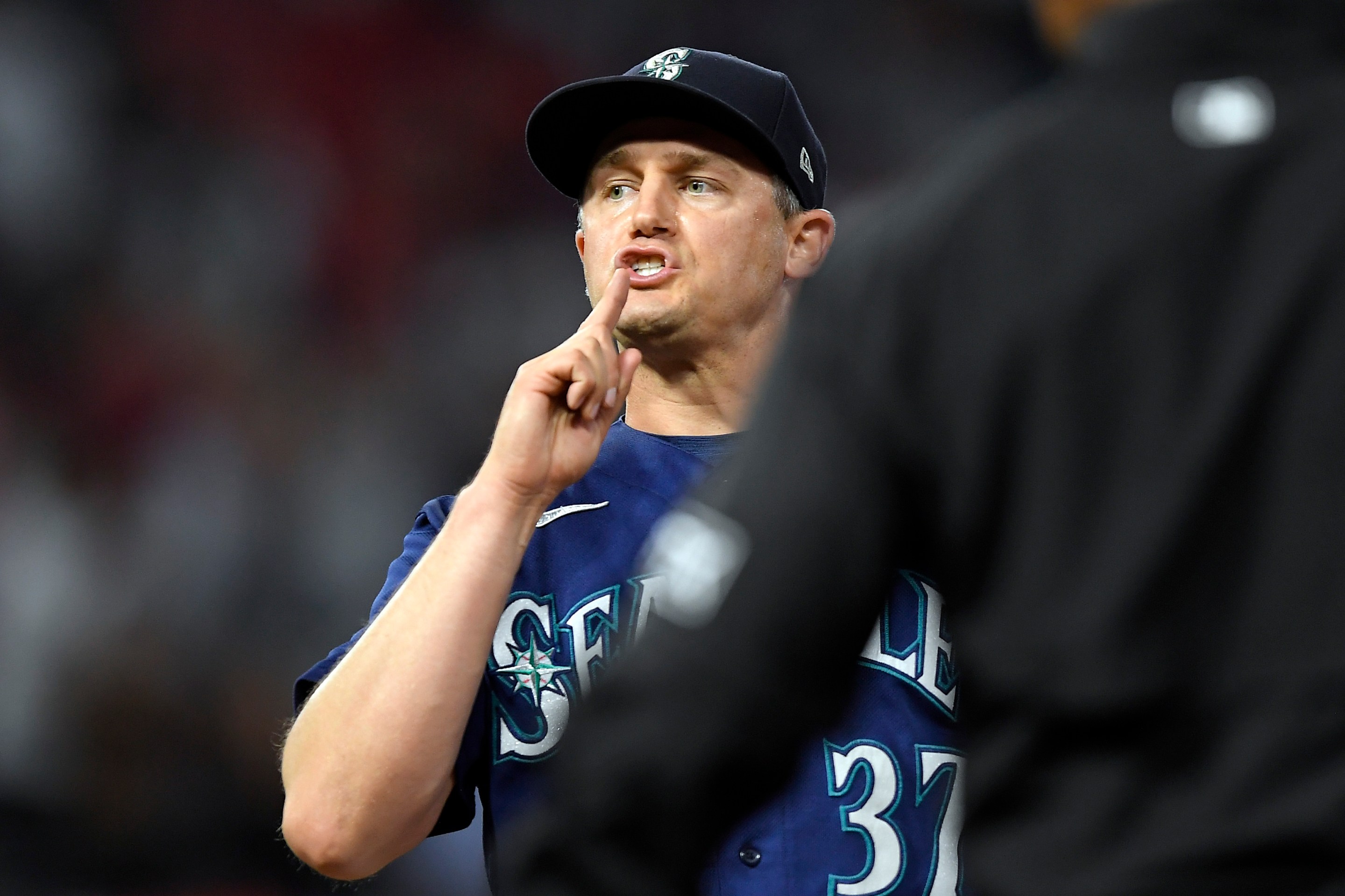 Seattle Mariners reliever Paul Sewald hushes the crowd in Anaheim down the stretch of his team's failed 2021 playoff run.