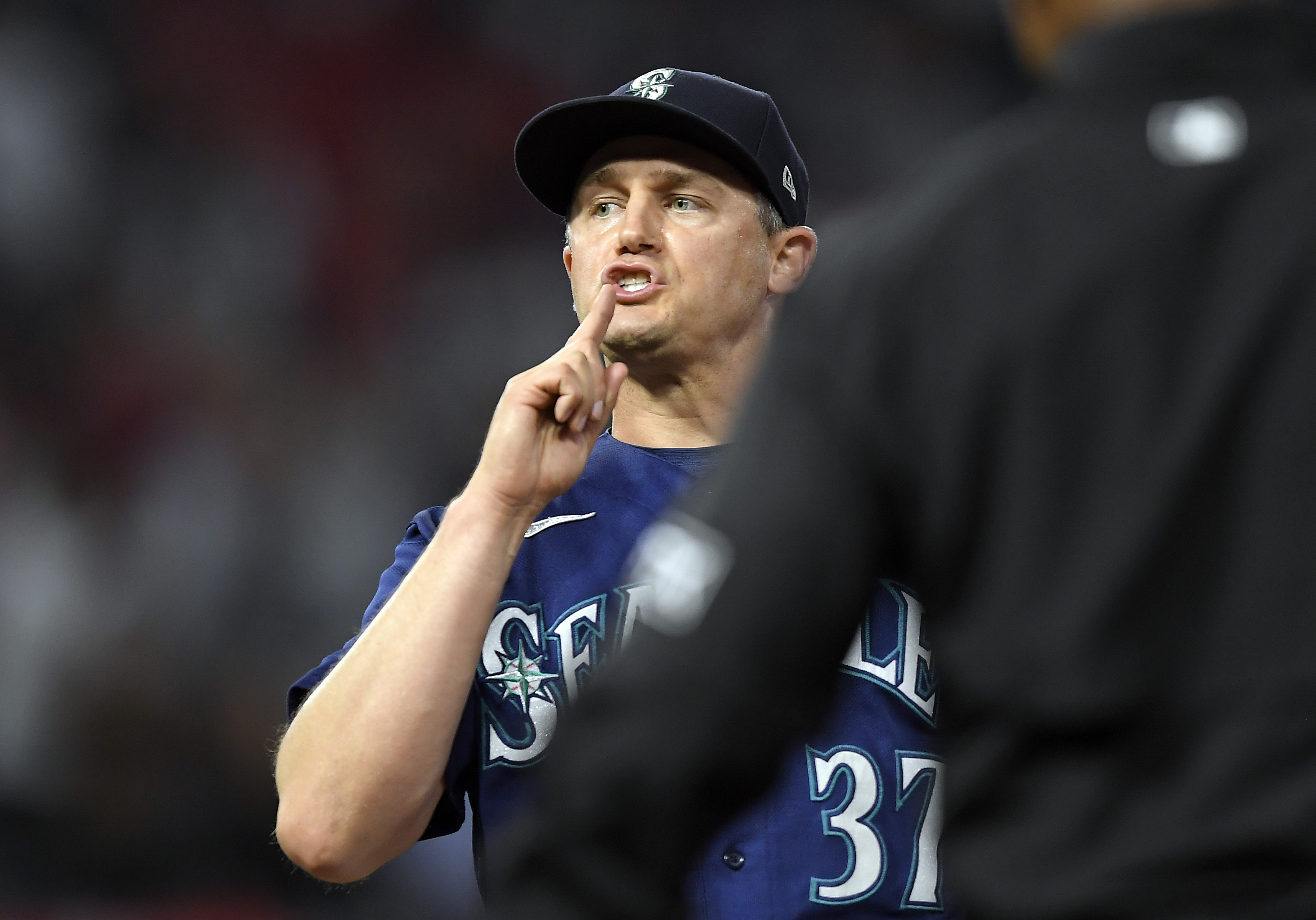 Seattle Mariners reliever Paul Sewald hushes the crowd in Anaheim down the stretch of his team's failed 2021 playoff run.