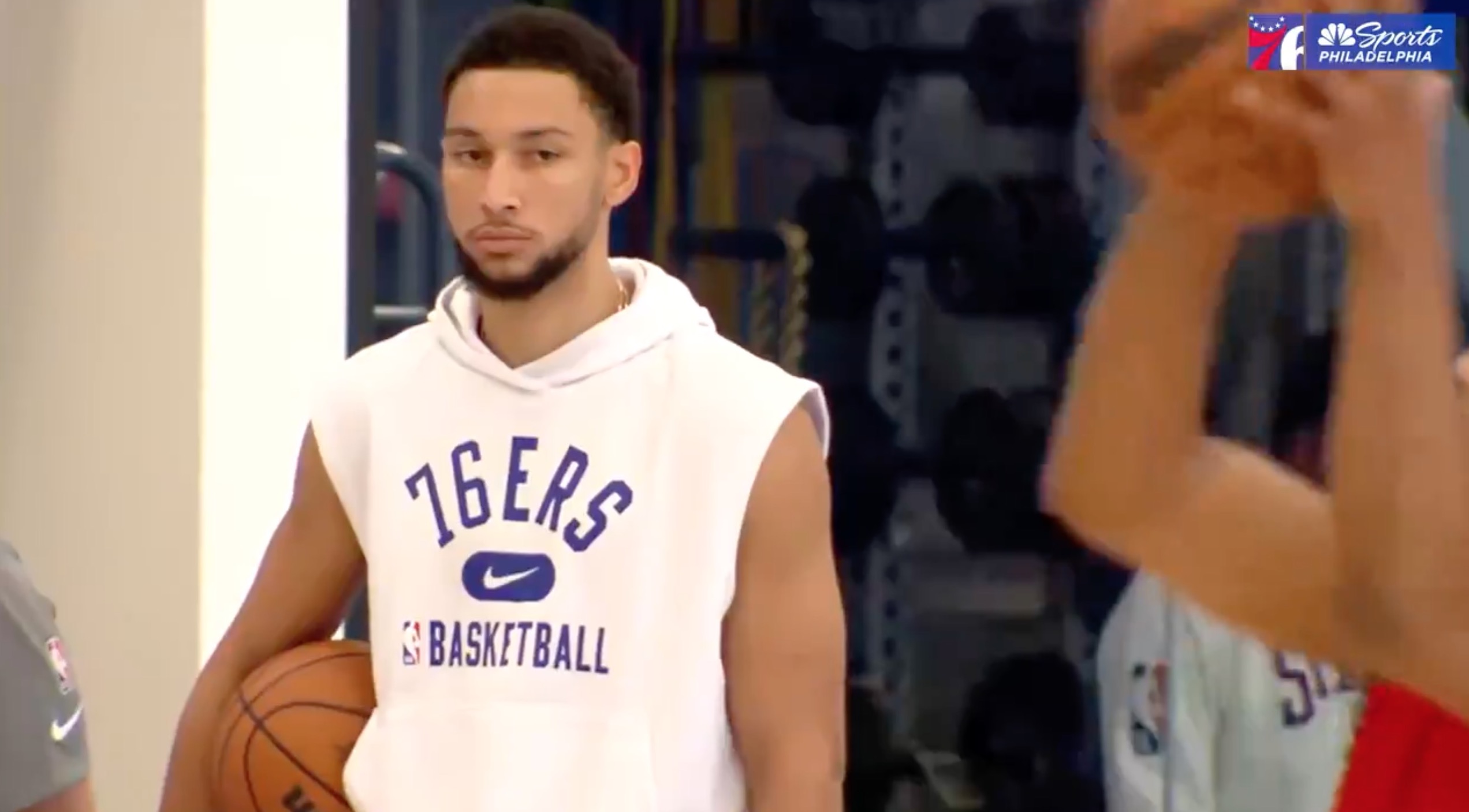 Simmons maybe sleeping with his eyes open at practice on Monday.
