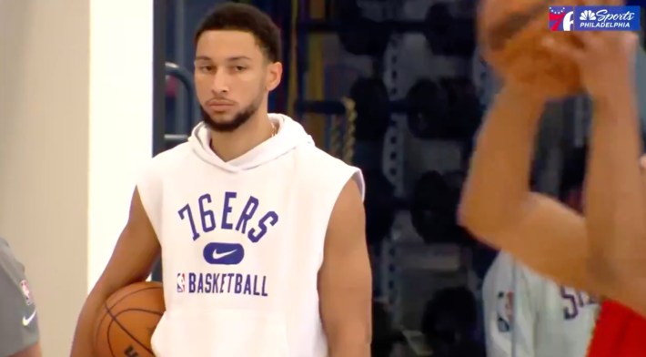 Simmons maybe sleeping with his eyes open at practice on Monday.