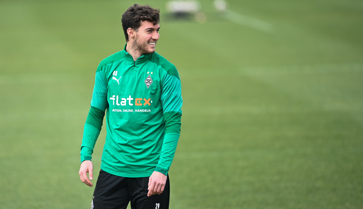 Moenchengladbach's US defender Joe Scally takes part in a training session on the eve of the UEFA Champions League, last 16, first-leg football match Borussia Moenchengladbach v Manchester City in Moenchengladbach, western Germany on February 23, 2021. (Photo by Ina FASSBENDER / AFP) (Photo by INA FASSBENDER/AFP via Getty Images)