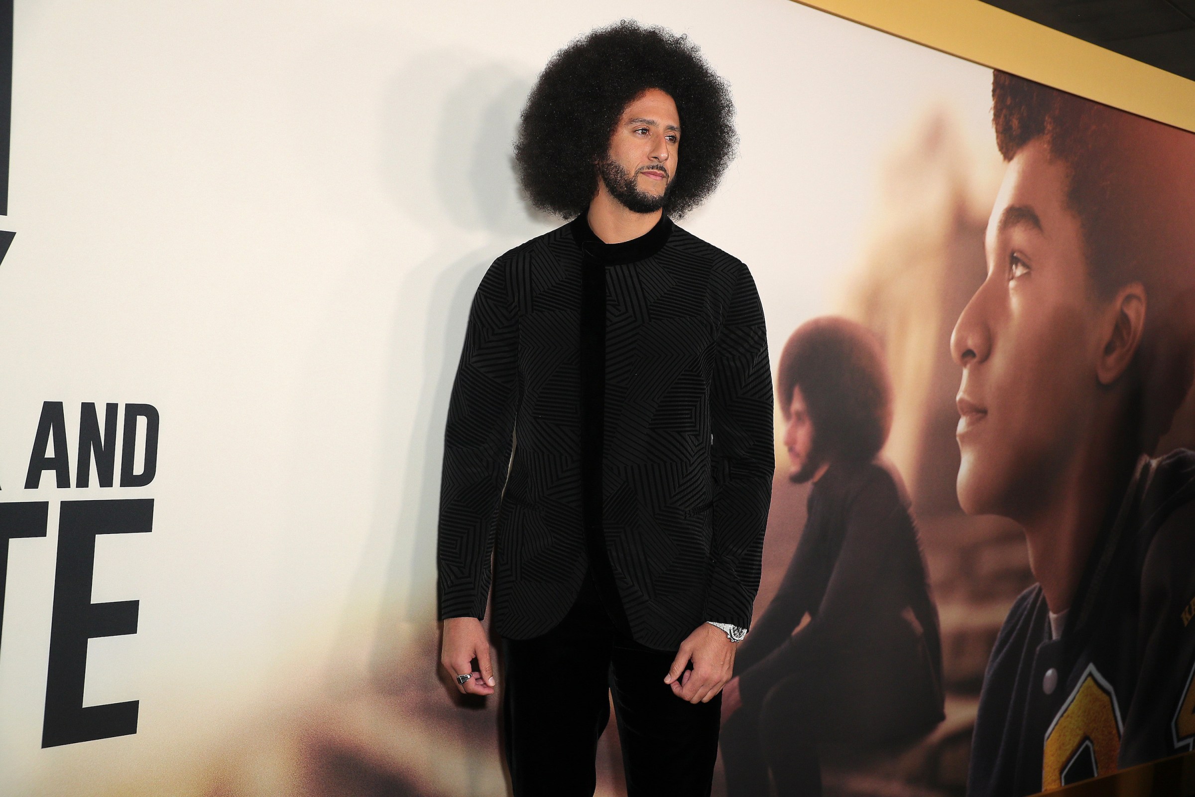 Colin Kaepernick at the Los Angeles premiere of his 2021 Netflix limited series "Colin In Black & White"