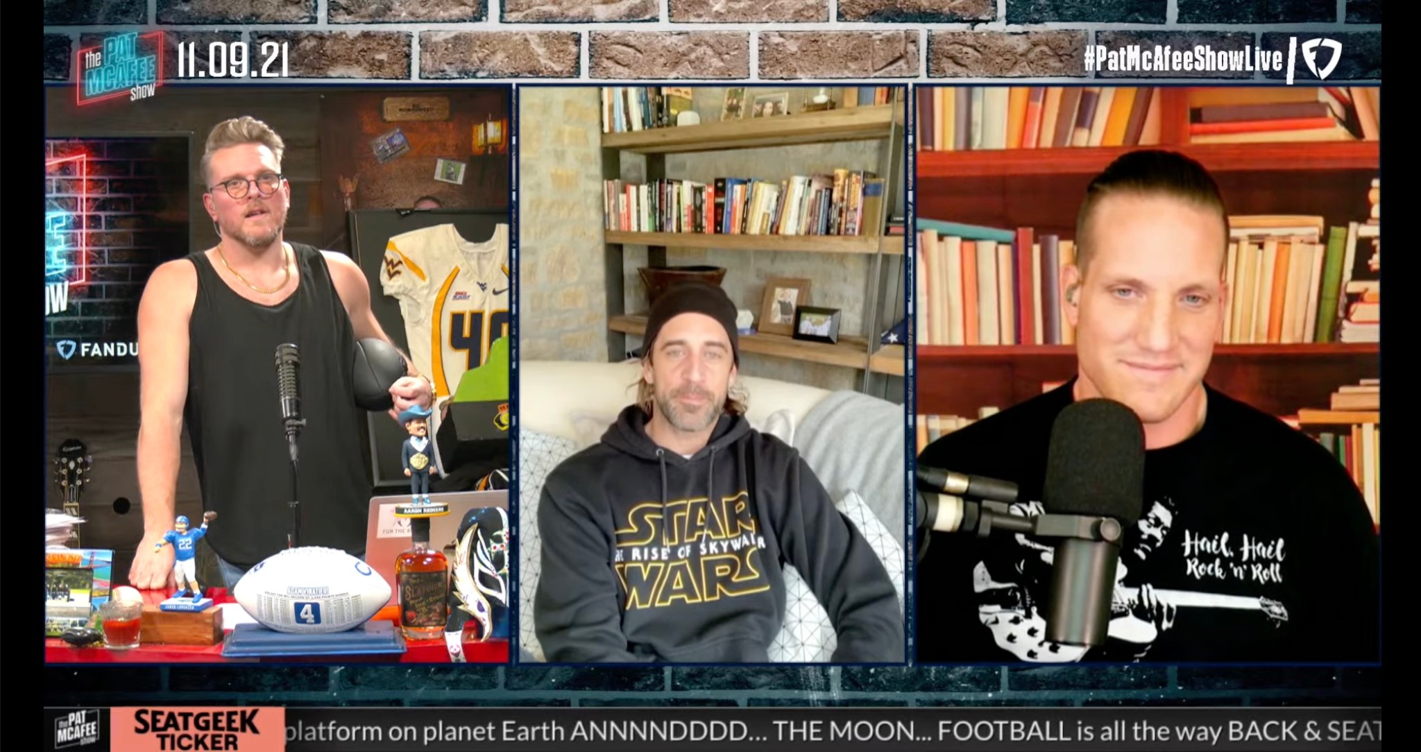 Aaron Rodgers wears 'cancel culture' shirt on Pat McAfee Show