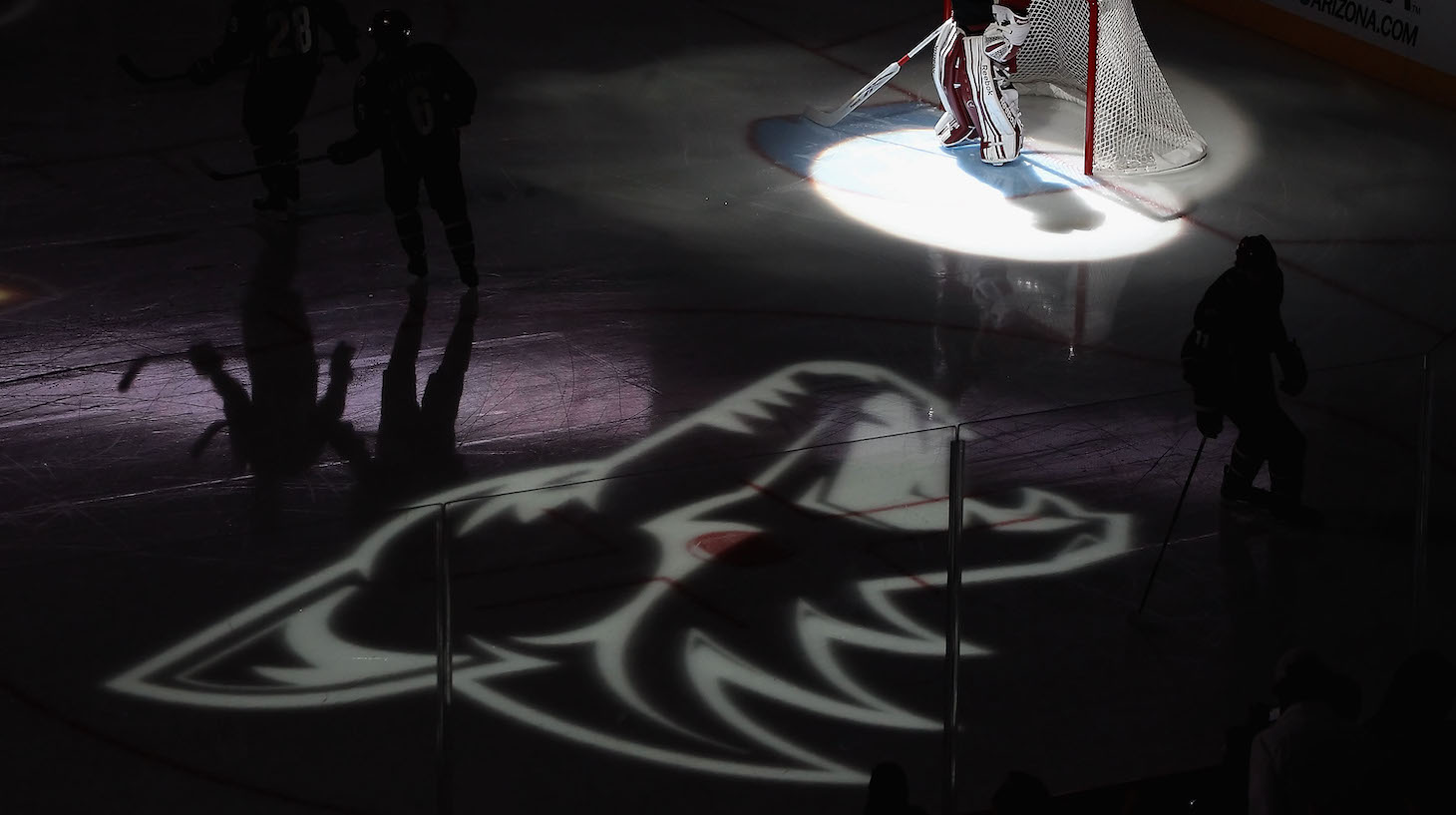 of the New Jersey Devils of the Phoenix Coyotes during the NHL game at Jobing.com Arena on October 27, 2011 in Glendale, Arizona.