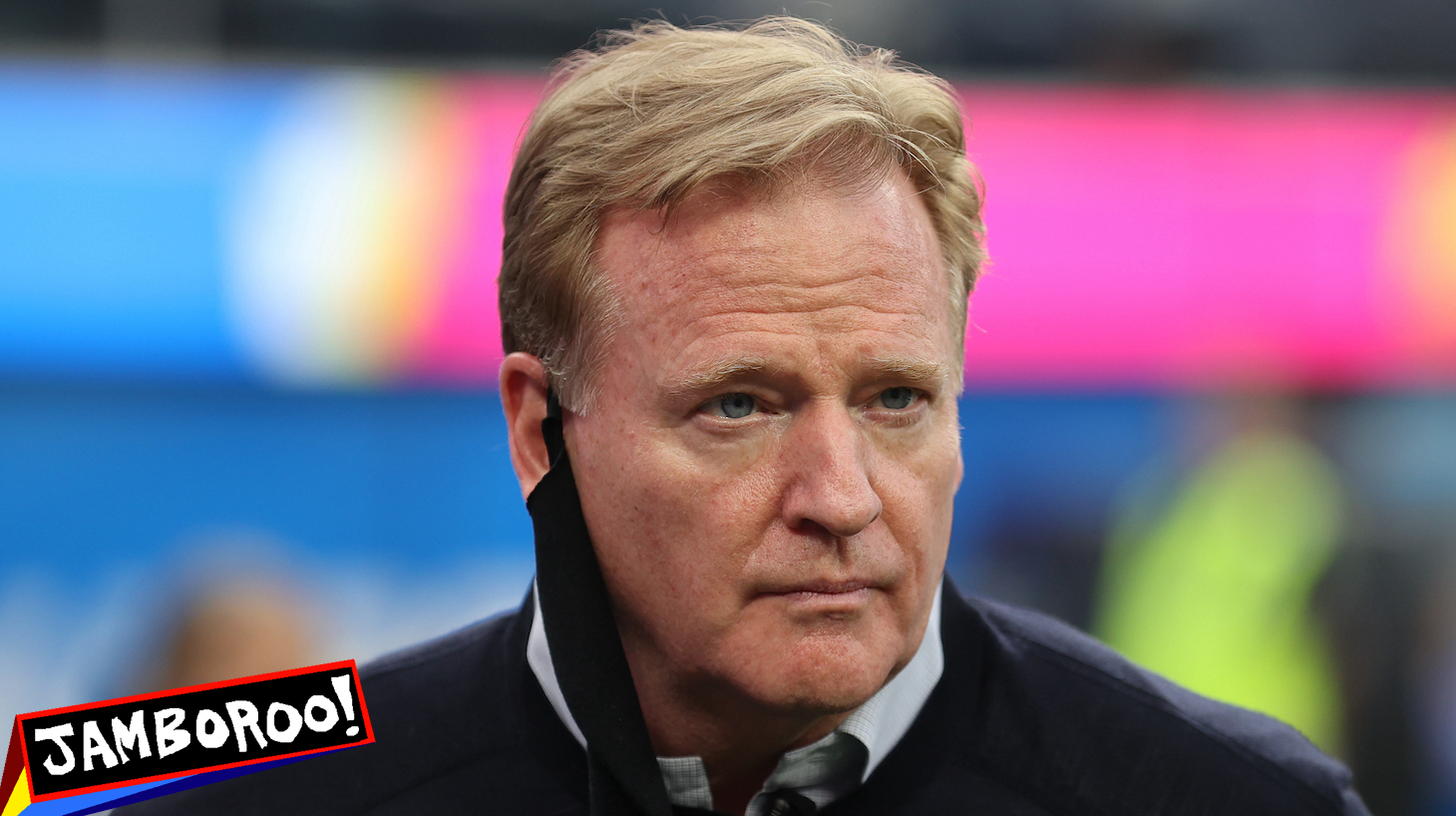 INGLEWOOD, CALIFORNIA - OCTOBER 04: NFL commissioner Roger Goodell looks on before the Las Vegas Raiders play against the Los Angeles Chargers at SoFi Stadium on October 4, 2021 in Inglewood, California. (Photo by Sean M. Haffey/Getty Images)