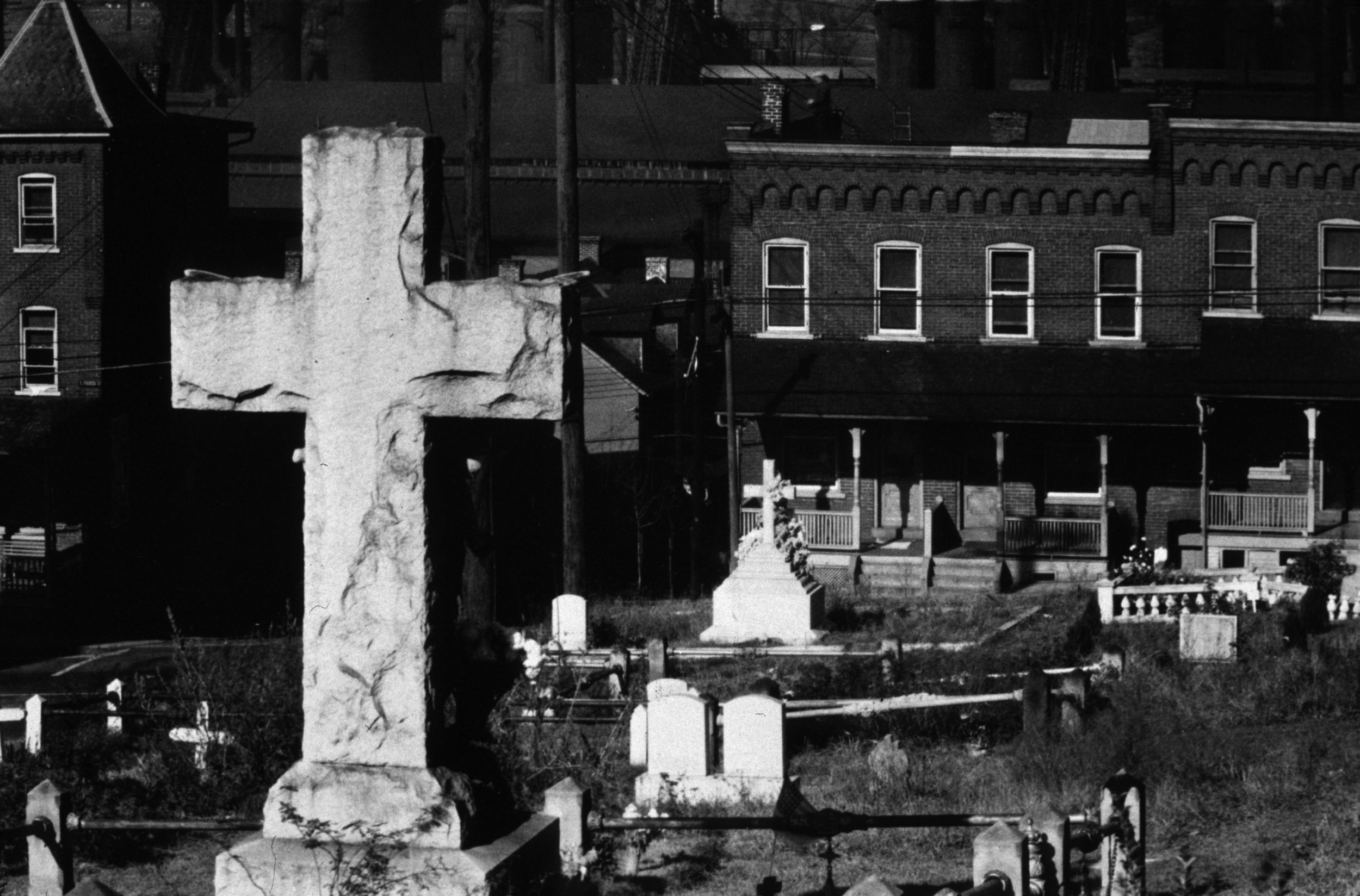 A graveyard near a steelmill in Bethlehem, Pennsylvania.