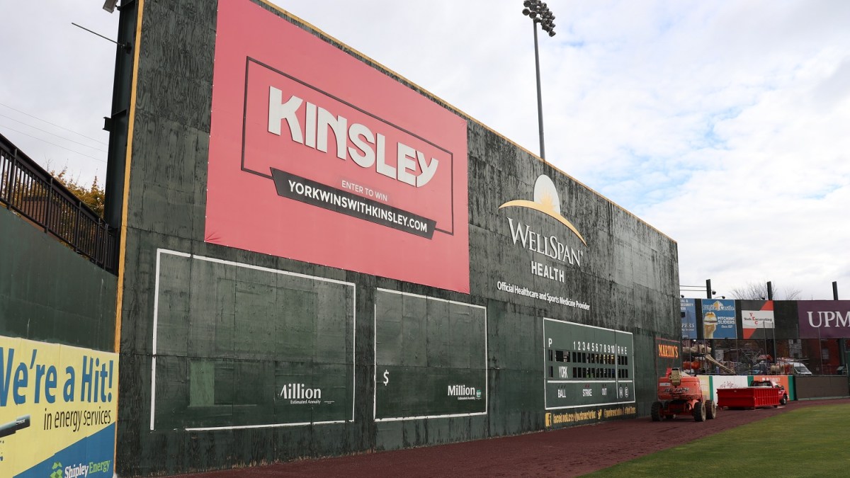The 38-foot-high leftfield wall in York, Pennsylvania's minor league stadium, the Arch Nemesis.
