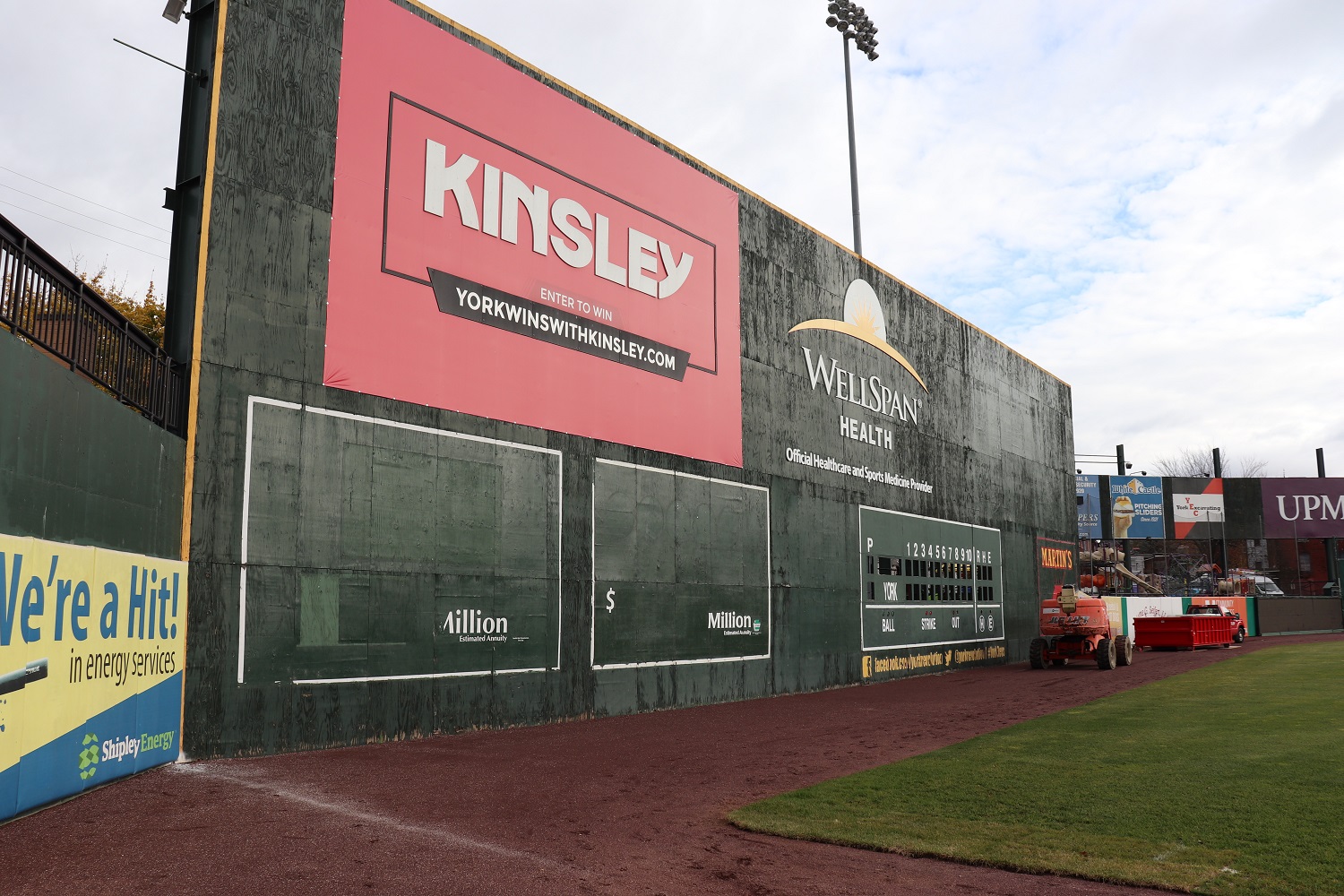 The 38-foot-high leftfield wall in York, Pennsylvania's minor league stadium, the Arch Nemesis.