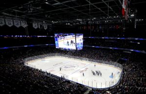 A general view of Amalie Arena during a Tampa Bay Lightning game