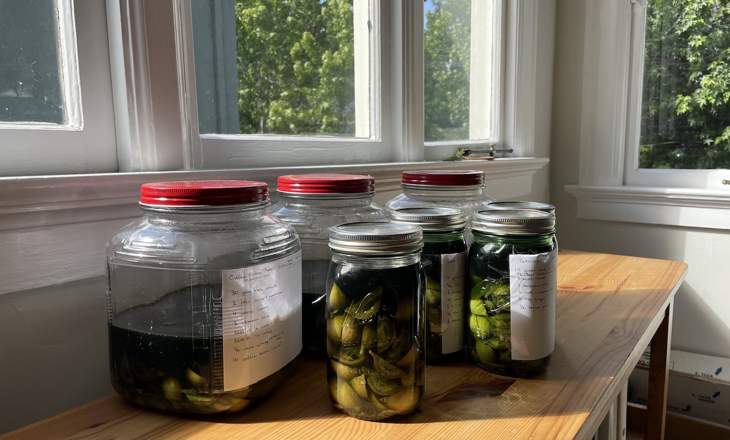The nocini back in June, when I could still open all the jars.