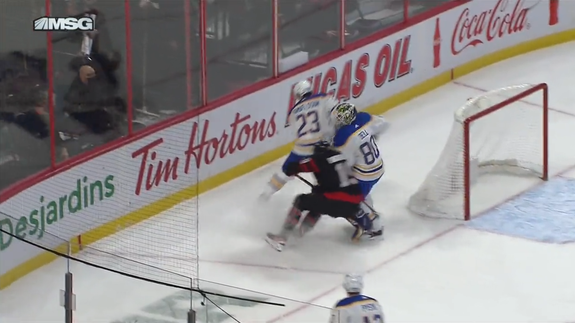 Aaron Dell hits Drake Batherson