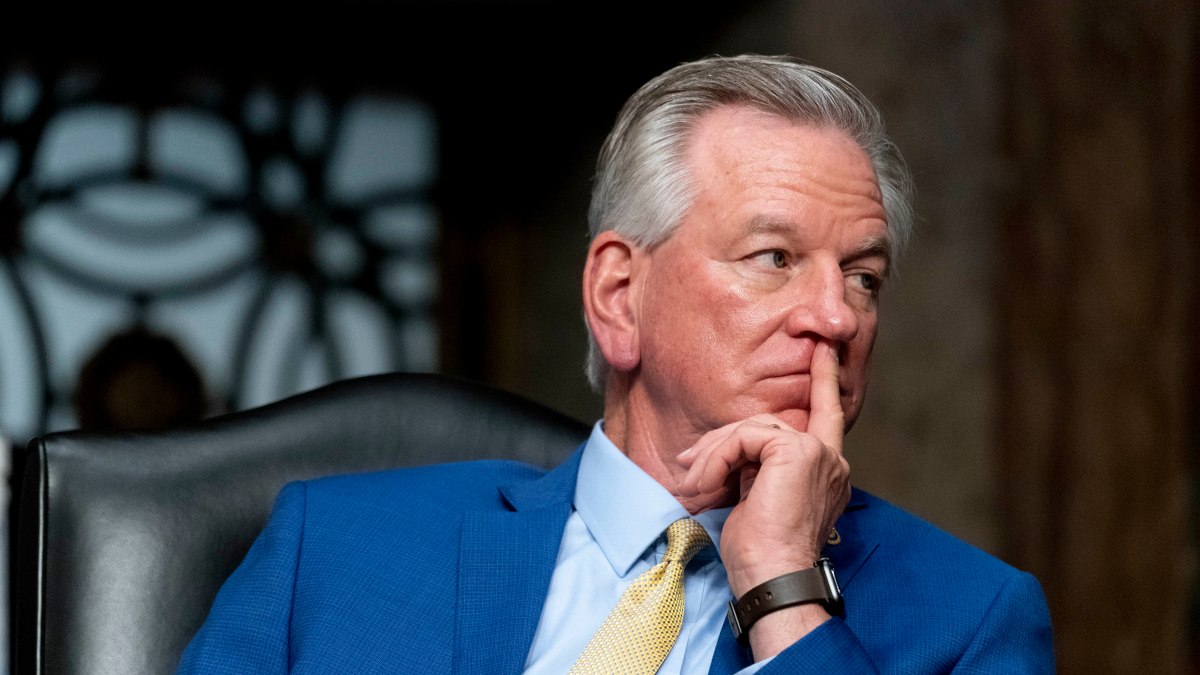 Alabama Sen. Tommy Tuberville, seen here deep in thought.