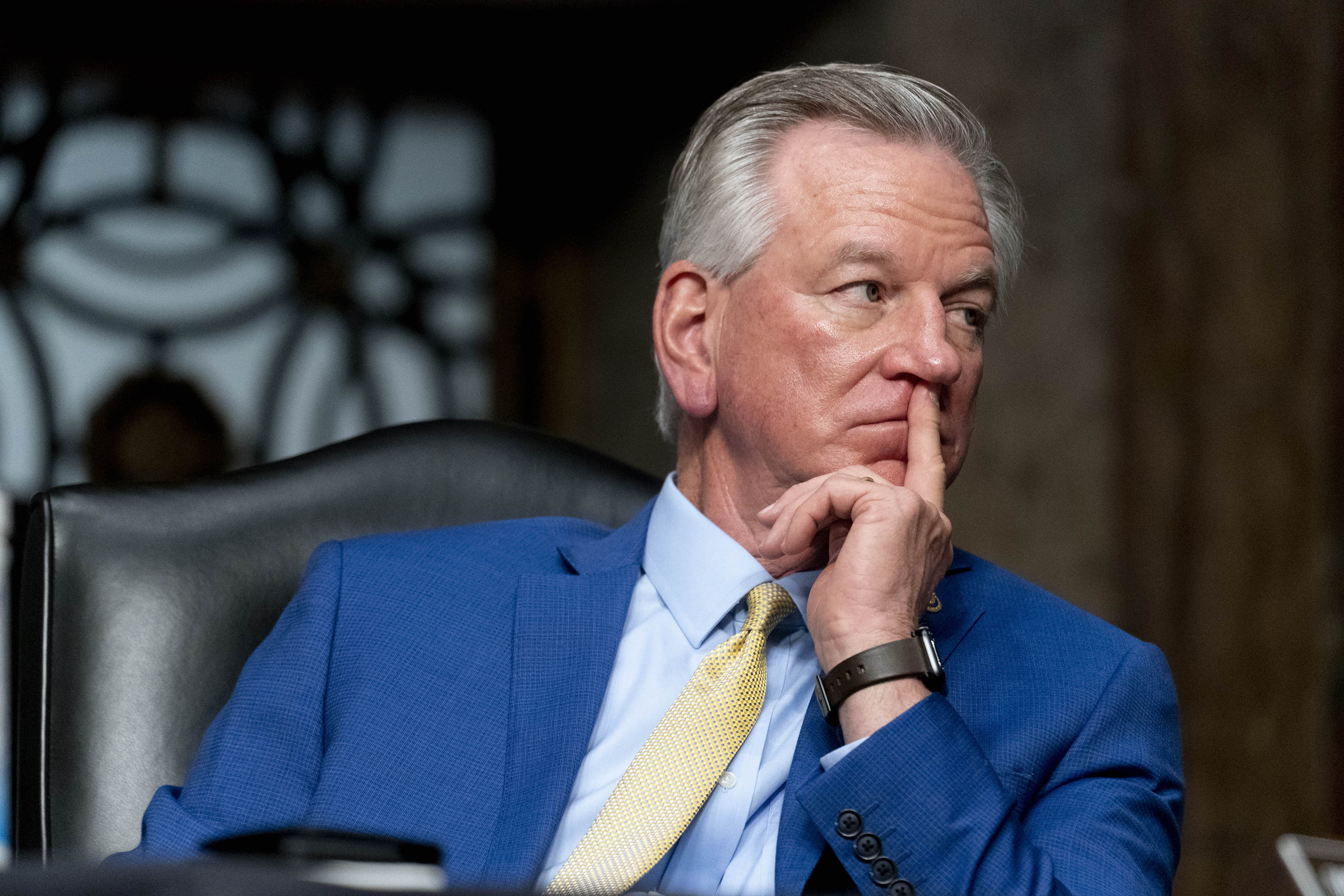 Alabama Sen. Tommy Tuberville, seen here deep in thought.