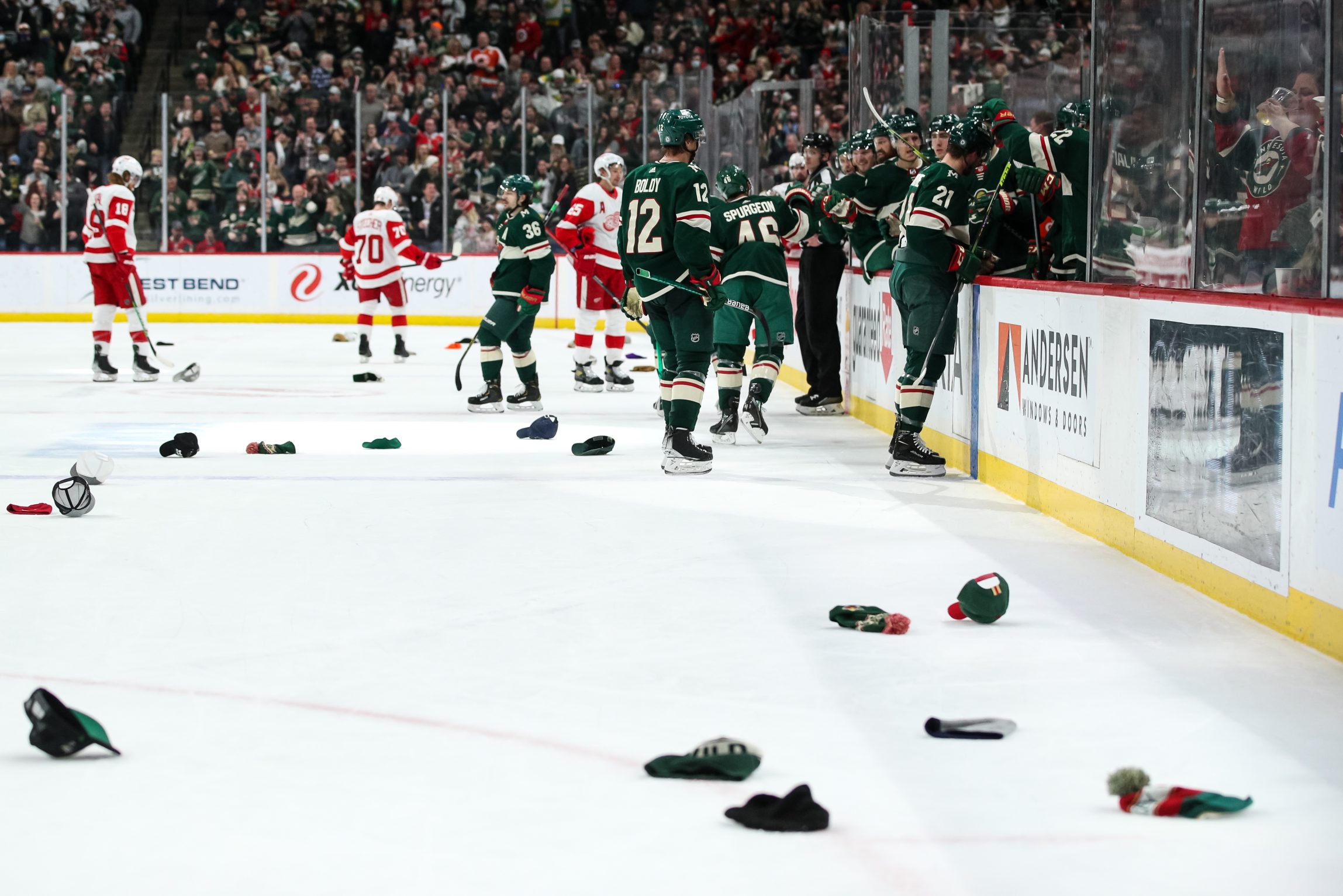 Hats on the ice in Minnesota