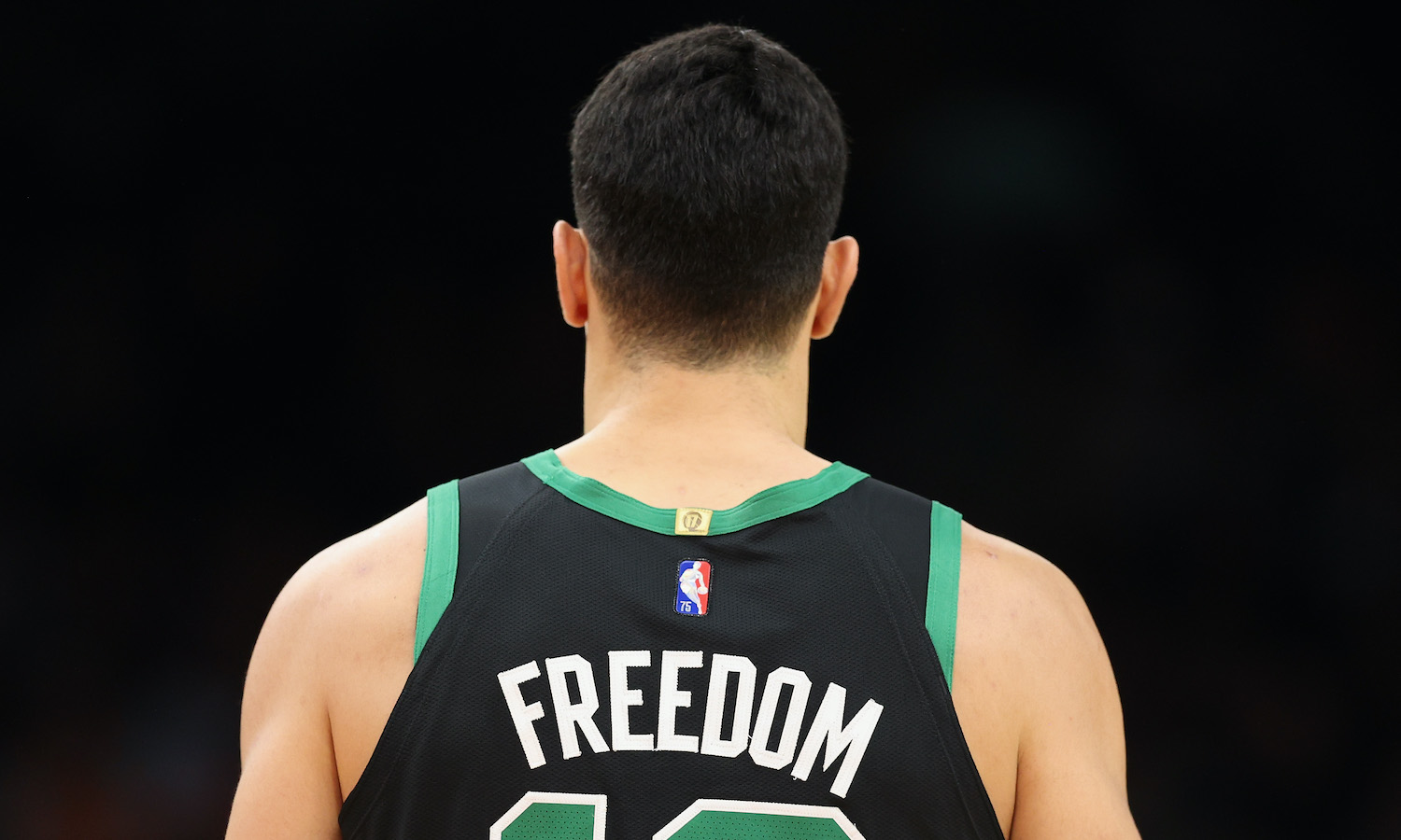 PHOENIX, ARIZONA - DECEMBER 10: Enes Freedom #13 of the Boston Celtics stands on the court during the first half of the NBA game against the Phoenix Suns at Footprint Center on December 10, 2021 in Phoenix, Arizona. NOTE TO USER: User expressly acknowledges and agrees that, by downloading and or using this photograph, User is consenting to the terms and conditions of the Getty Images License Agreement. (Photo by Christian Petersen/Getty Images)