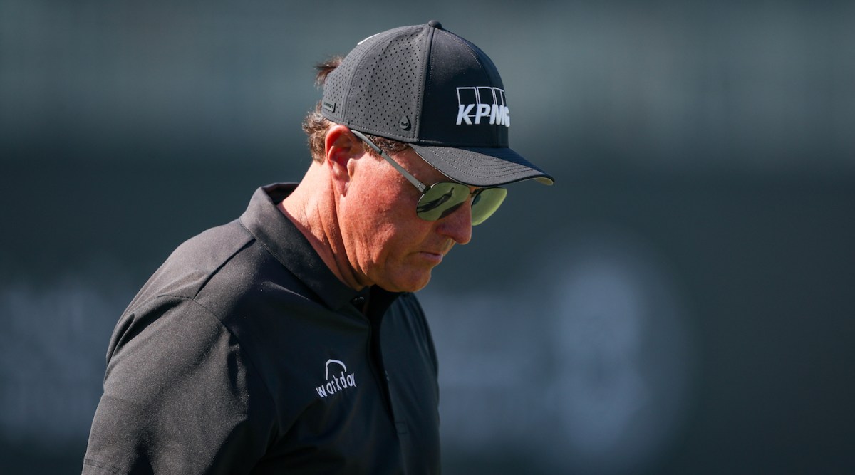 AL MUROOJ, SAUDI ARABIA - FEBRUARY 01: Phil Mickelson of The USA during a practice round prior to the PIF Saudi International at Royal Greens Golf &amp; Country Club on February 01, 2022 in Al Murooj, Saudi Arabia. (Photo by Oisin Keniry/Getty Images)