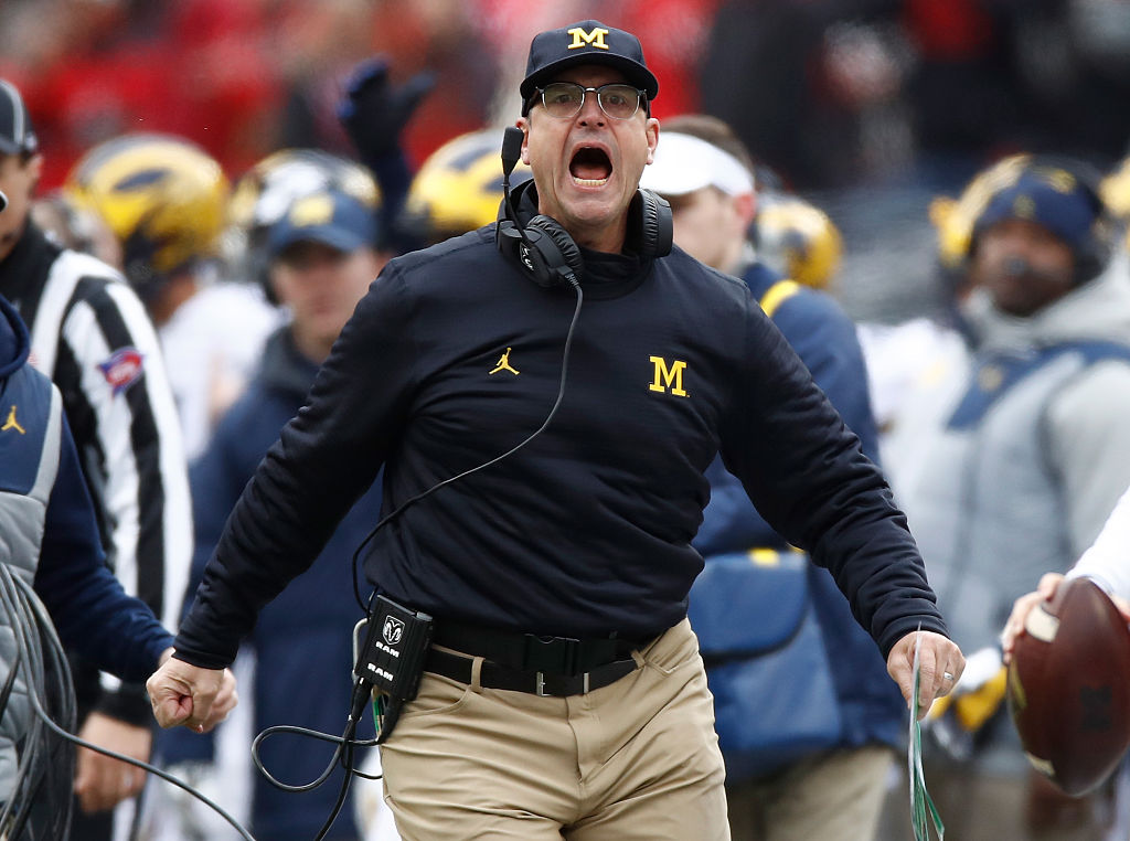 Michigan Wolverines' Jim Harbaugh interviewing with Minnesota Vikings