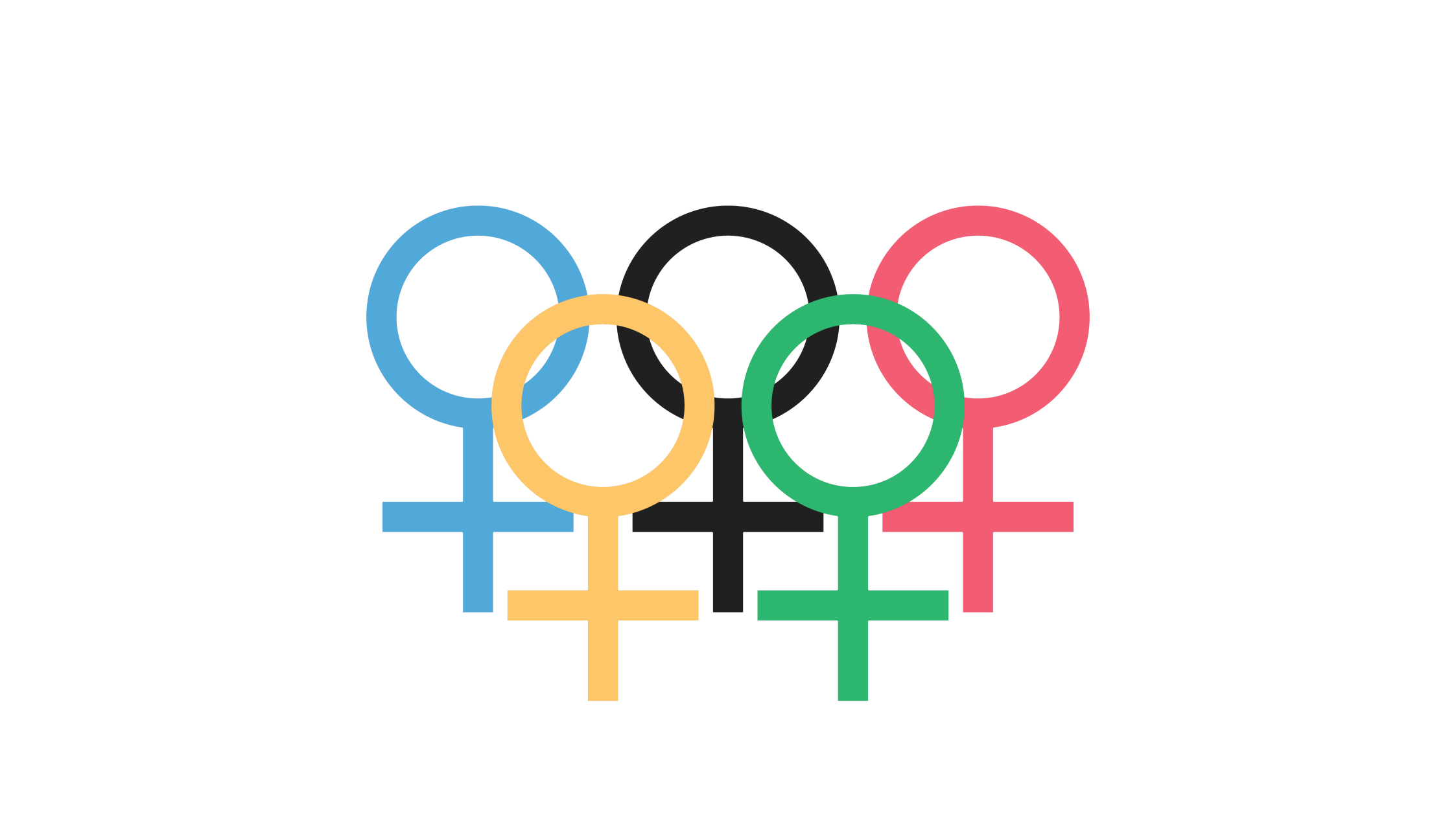 Olympic rings combined with female gender symbol