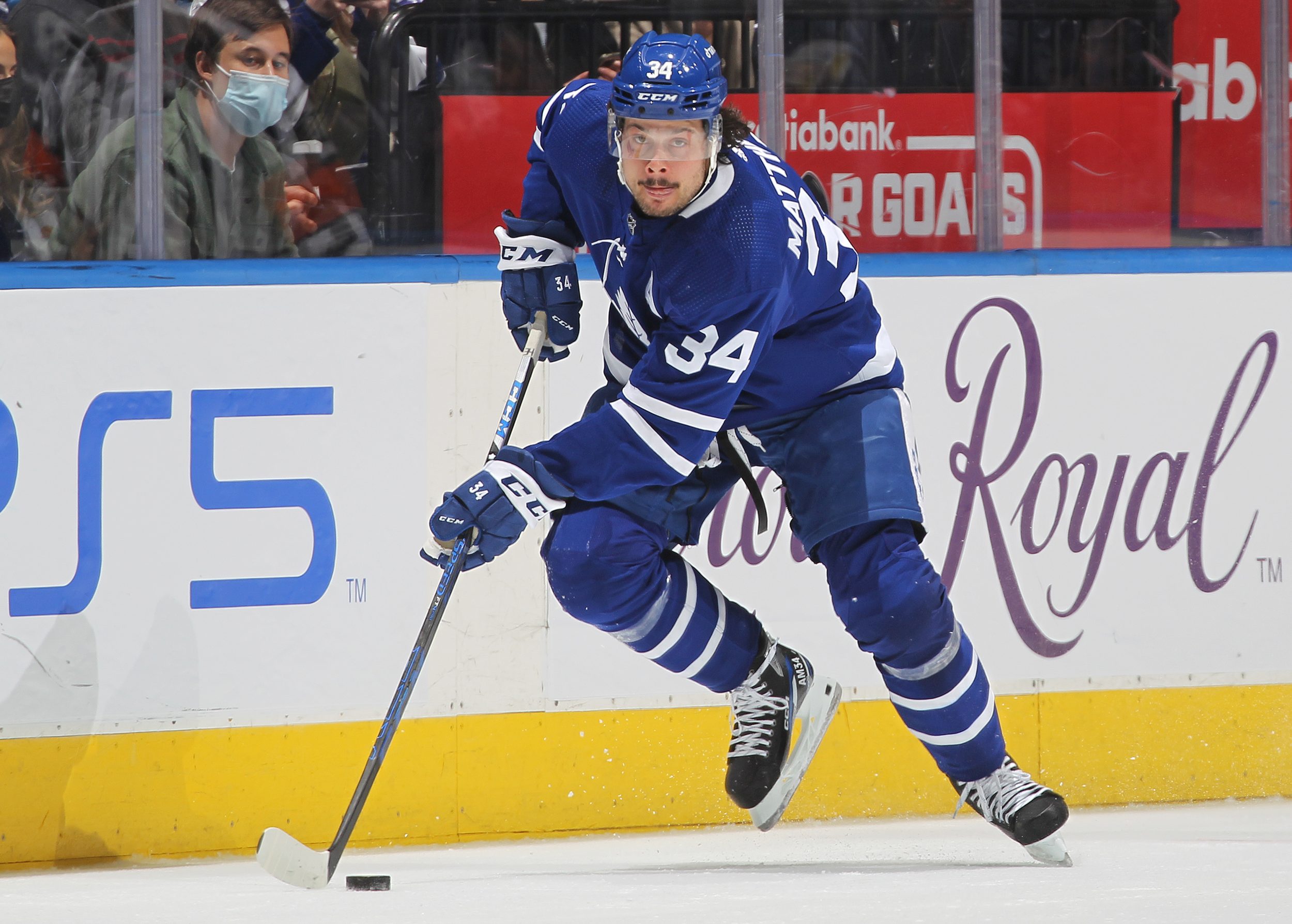 Auston Matthews skates up the ice