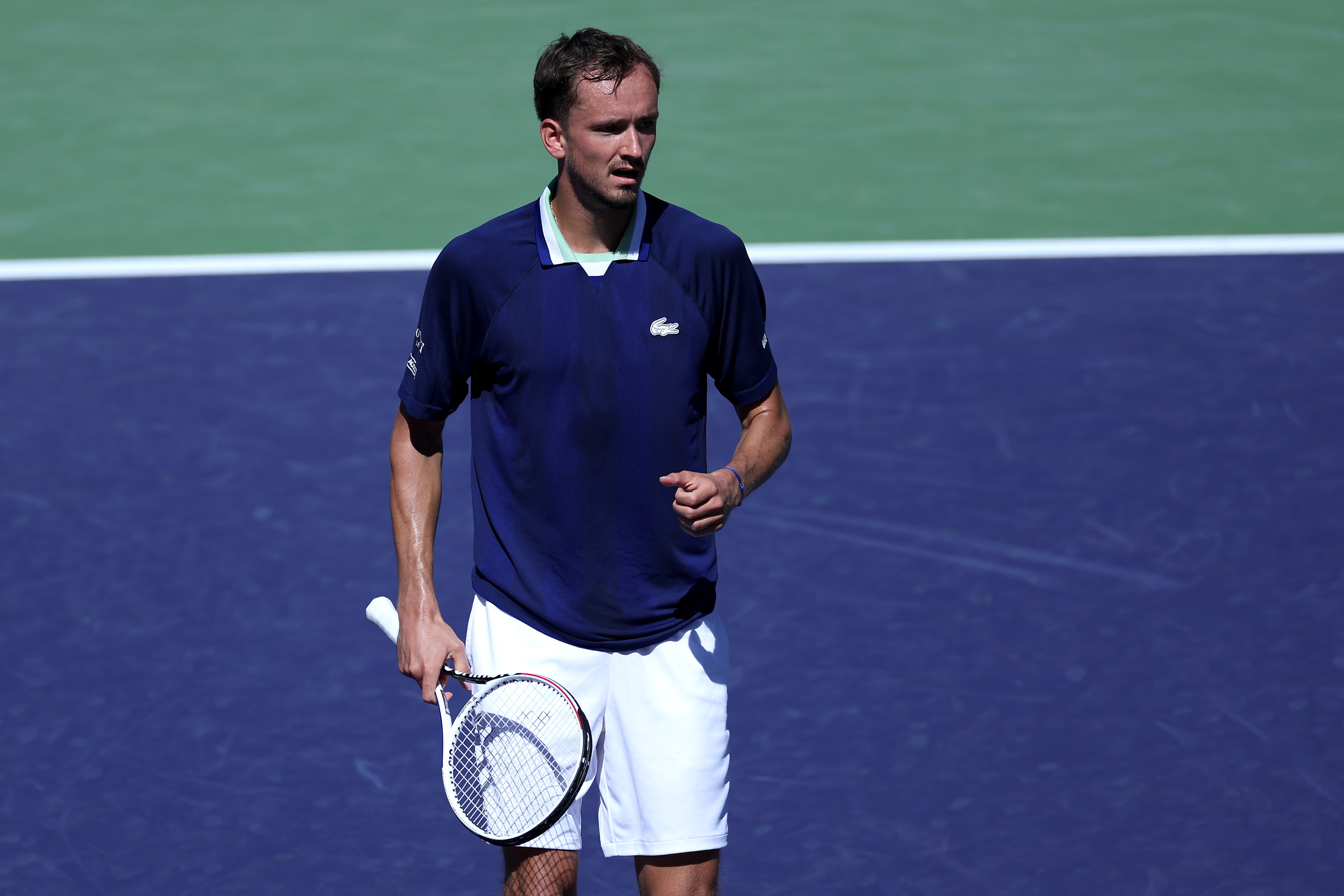 Daniil Medvedev loses to Gael Monfils at Indian Wells.