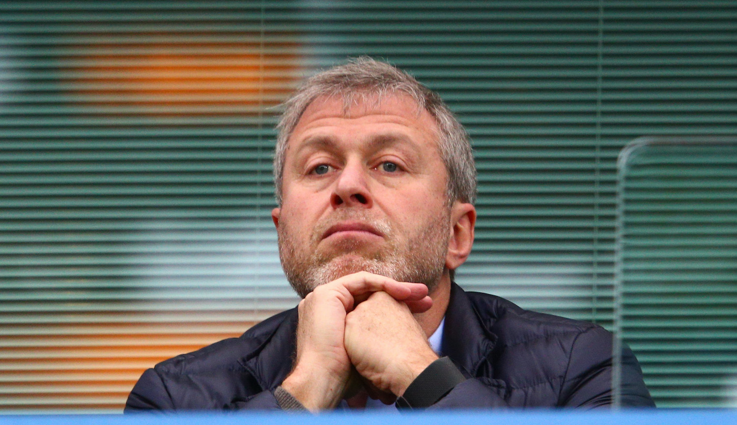 Abramovich watches during the Barclays Premier League match between Chelsea and Sunderland at Stamford Bridge on December 19, 2015 in London, England.