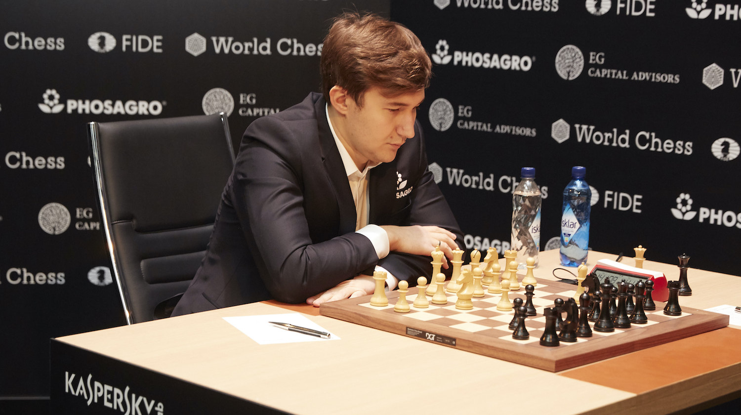 BERLIN, GERMANY - MARCH 10: Sergei Karjakin is seen playing the first round at the First Move Ceremony during the World Chess Tournament on March 10, 2018 in Berlin, Germany. (Photo by Sebastian Reuter/Getty Images for World Chess)
