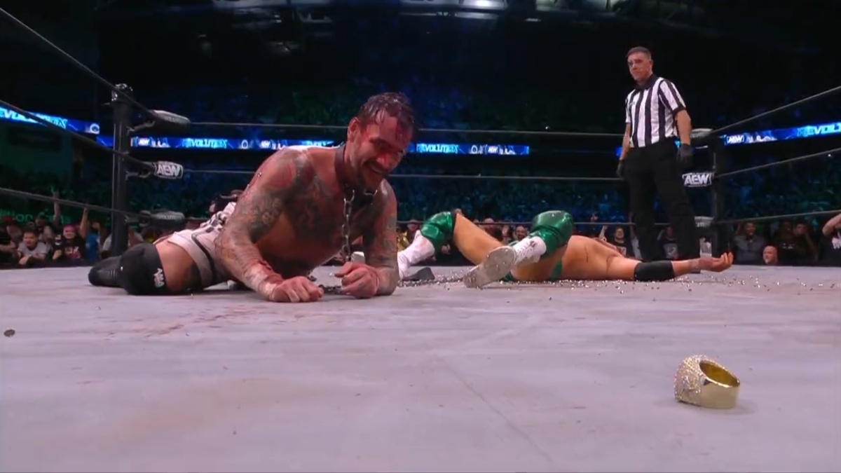 CM Punk during his match at Revolution