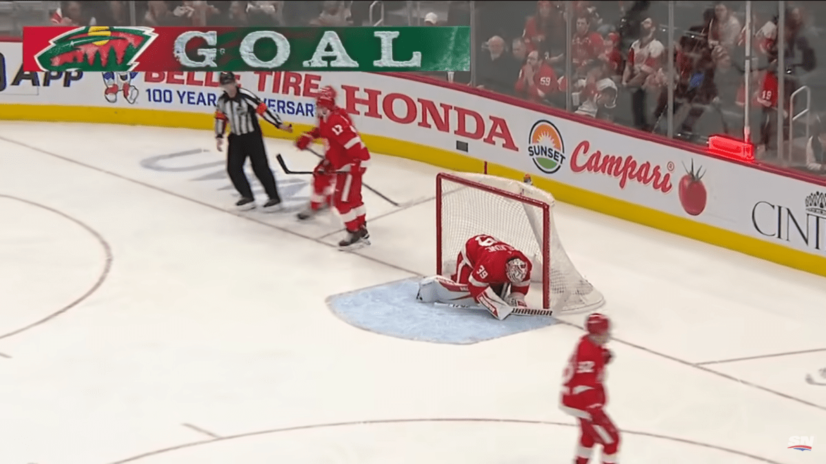 Petr Mrazek after allowing a goal