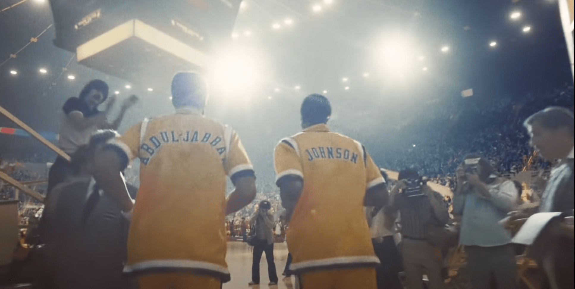 Kareem Abdul-Jabbar and Magic Johnson, as seen in the HBO series "Winning Time"