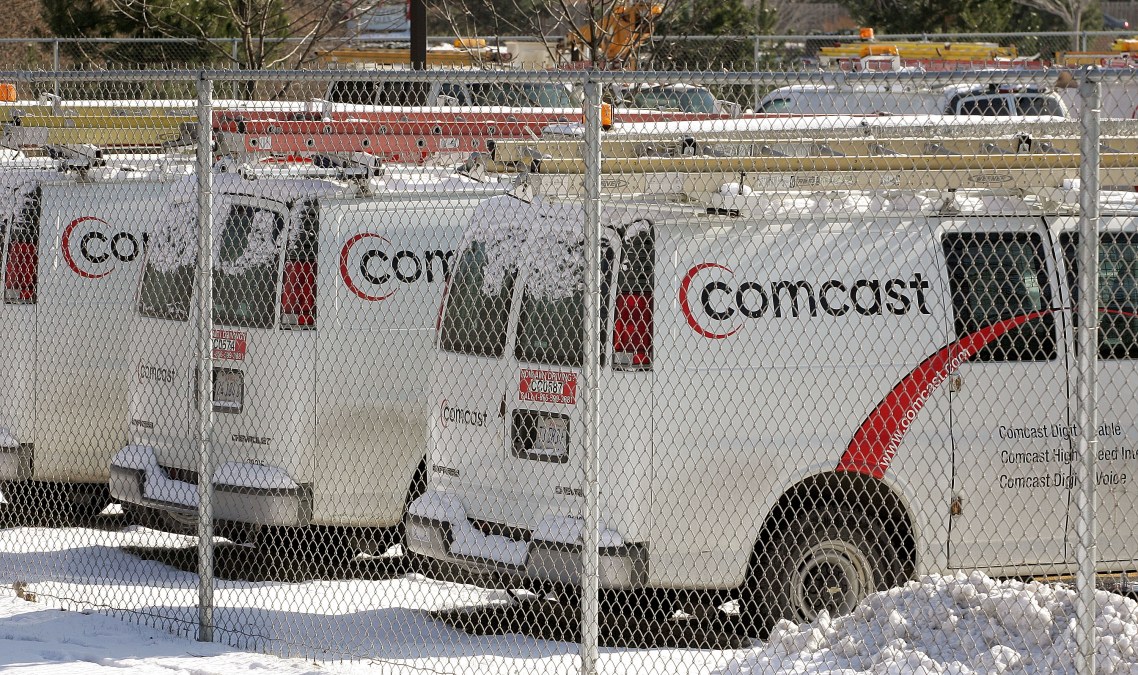 Comcast service trucks