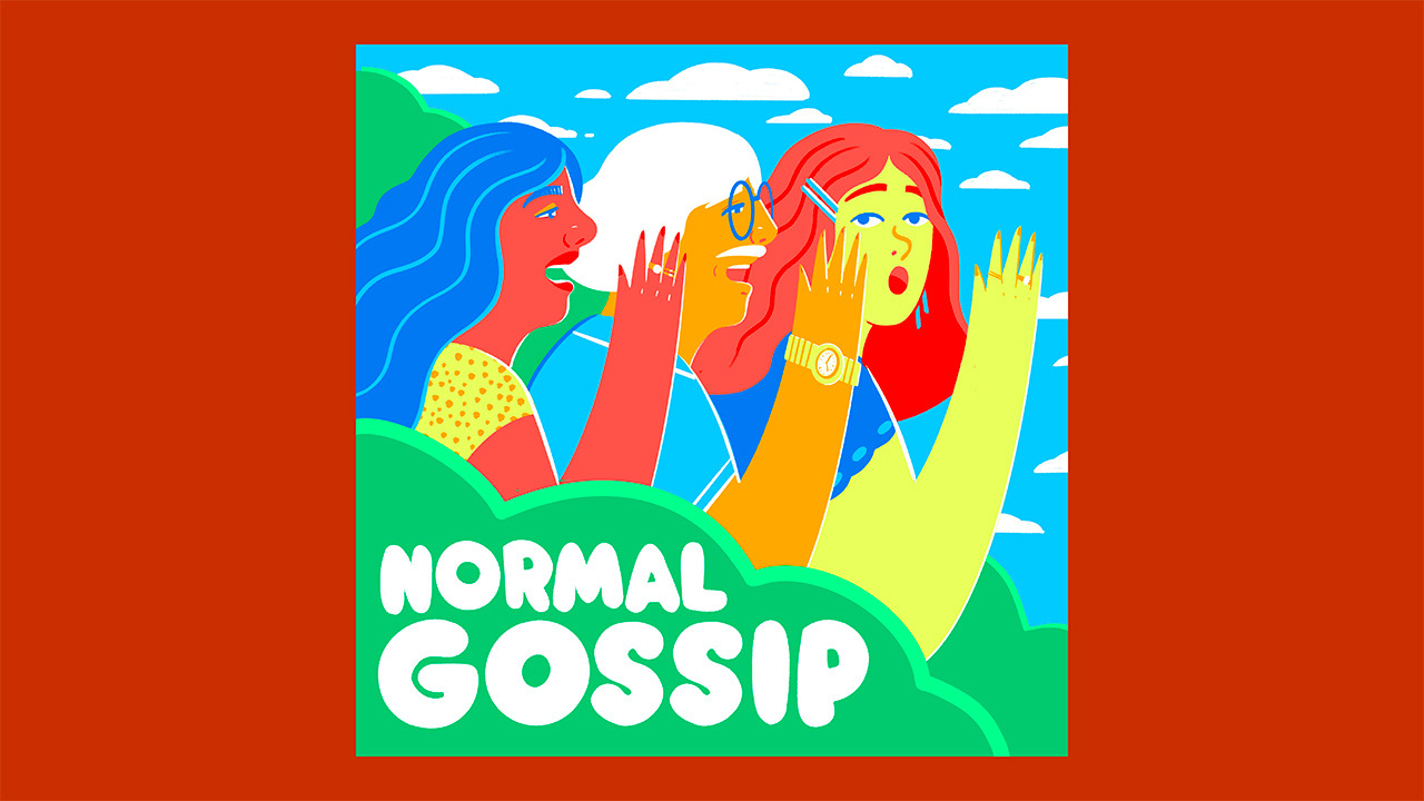 An illustration of several people, each one passing some juicy gossip on to the next one.