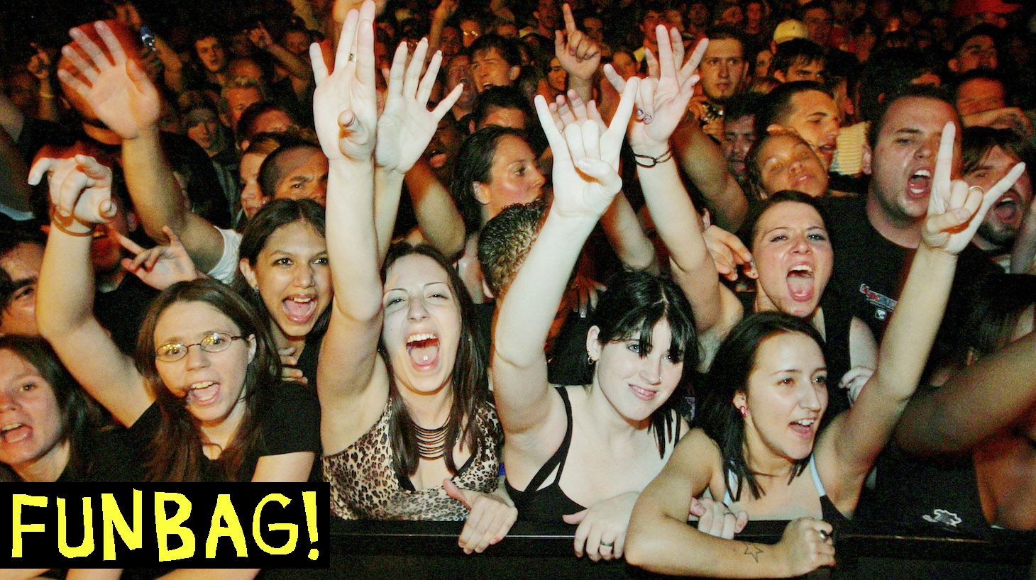 LAS VEGAS - AUGUST 05: Fans react as Papa Roach performs at The Joint inside the Hard Rock Hotel & Casino August 5, 2005 in Las Vegas, Nevada. The rock group is touring in support of the platinum-selling album "Getting Away With Murder." (Photo by Ethan Miller/Getty Images)