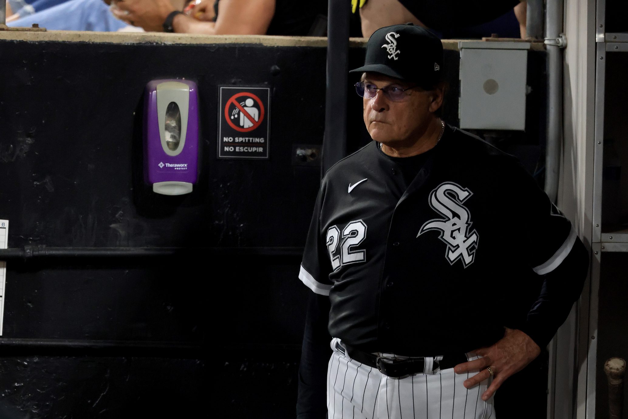 Tony La Russa stands in the dugout