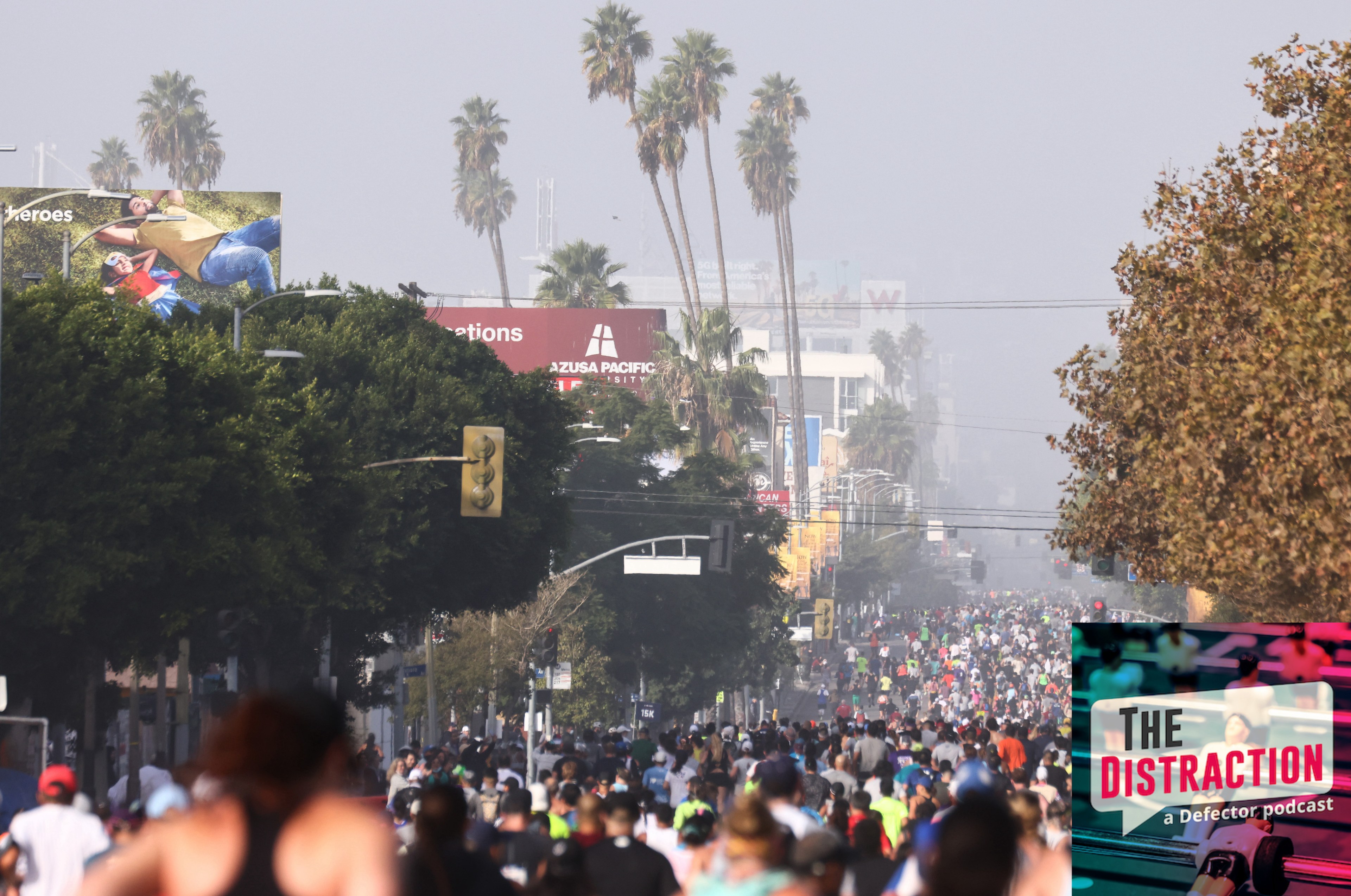 The Los Angeles Marathon making its way down Hollywood Boulevard in 2021.