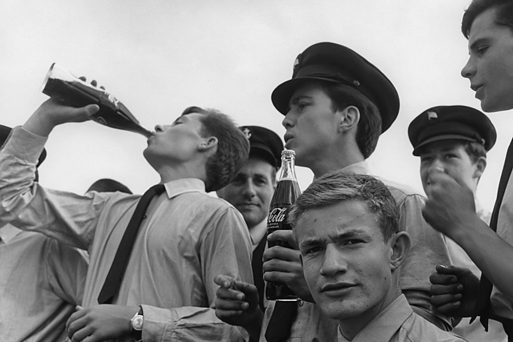 Swiss Marines drinking coke